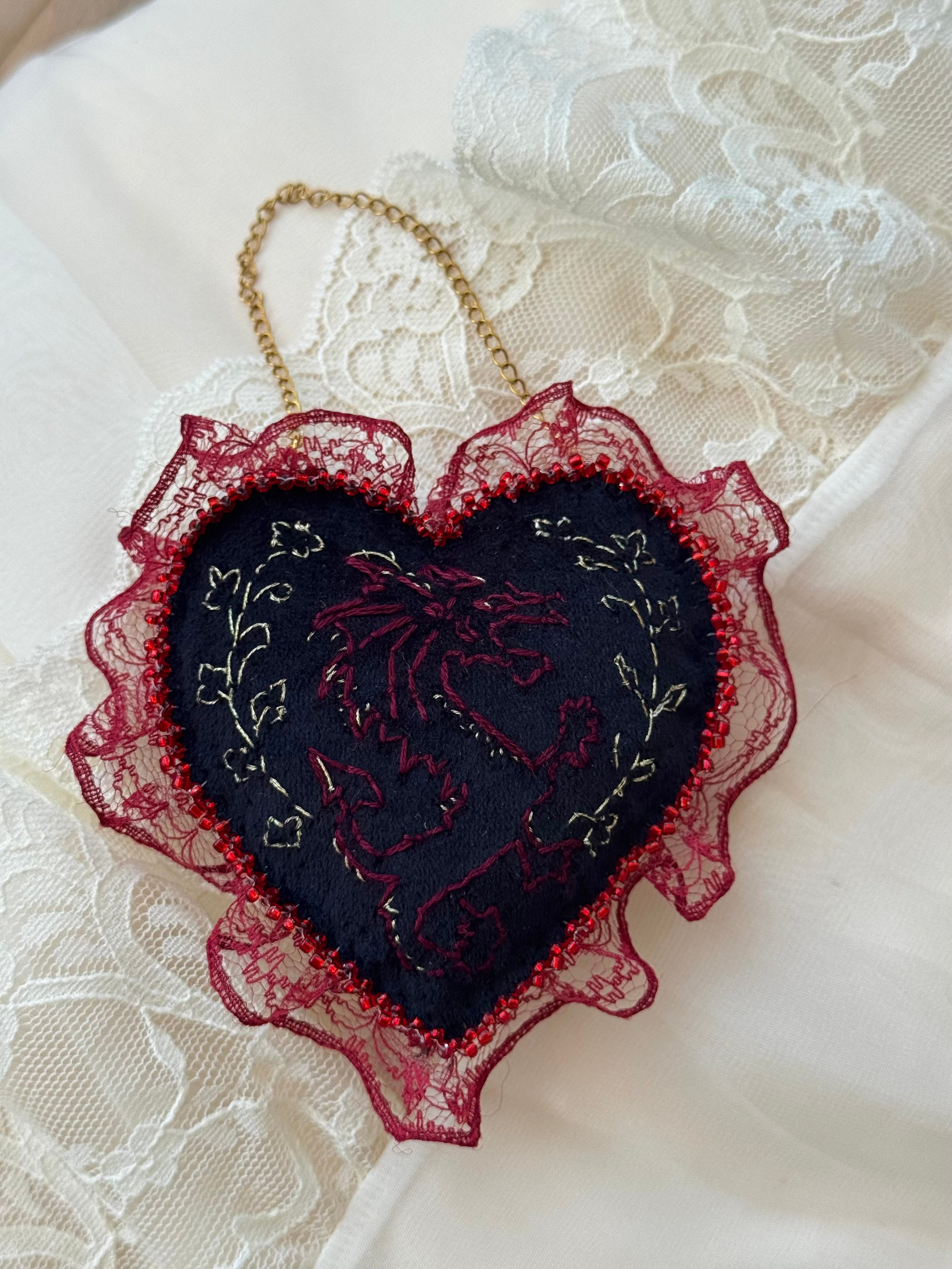 Y Ddraig Goch Hand Embroidered Welsh Dragon Wall Hanging
