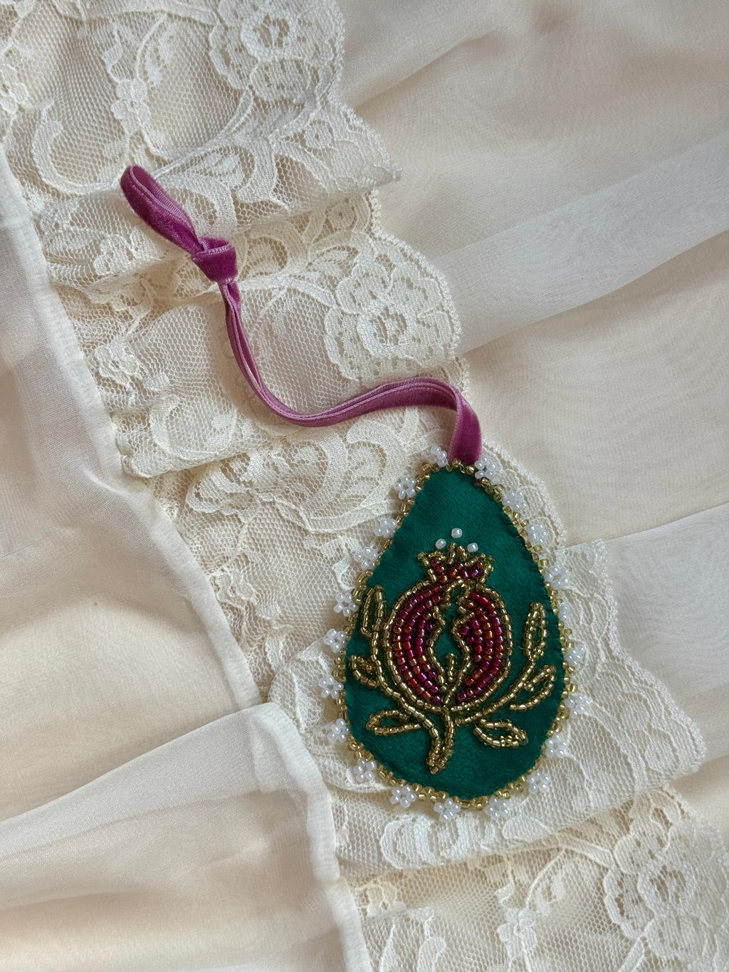 Persephone Velvet Teardrop Ornament