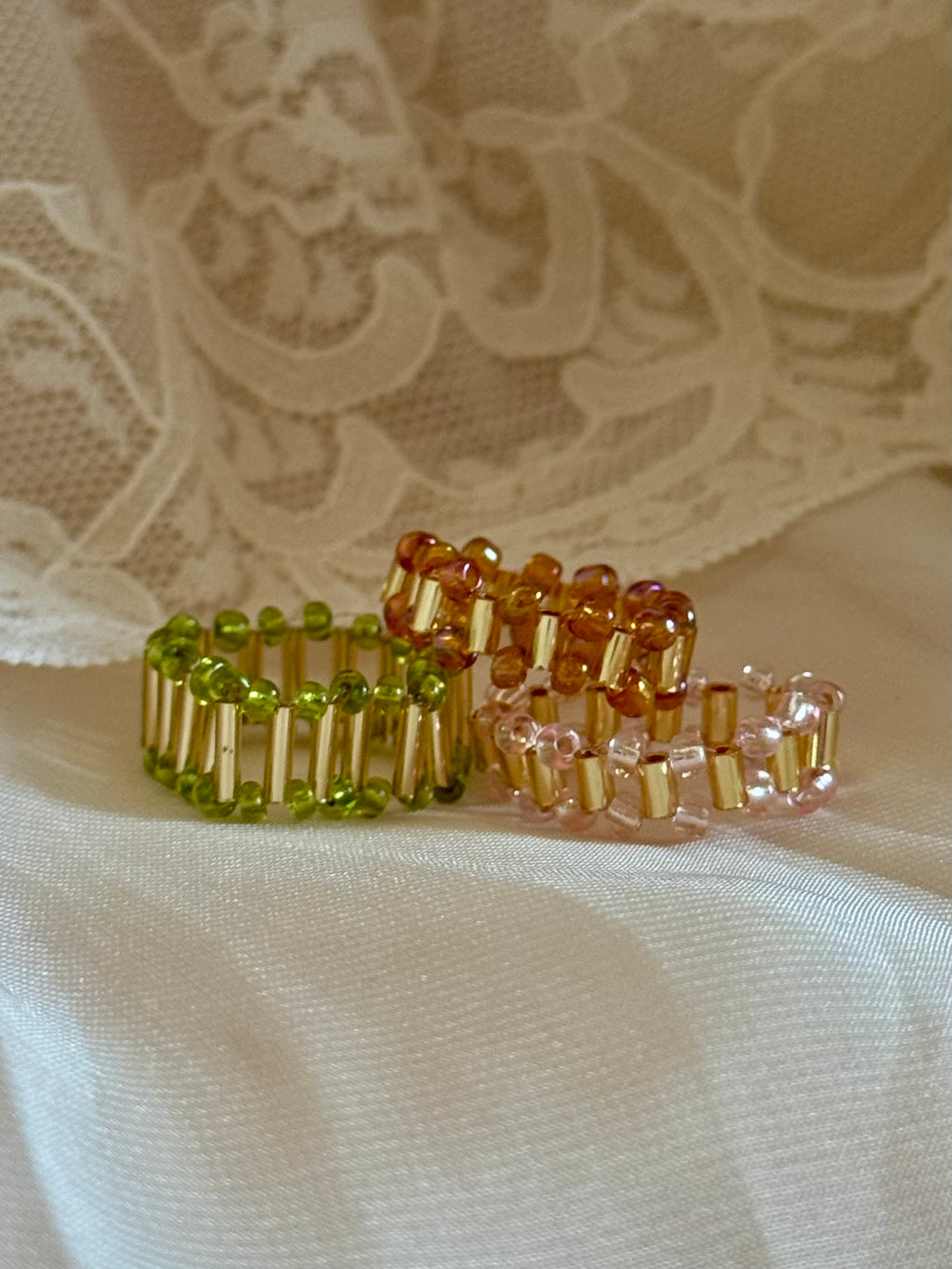 Coronet Hand Beaded Ring