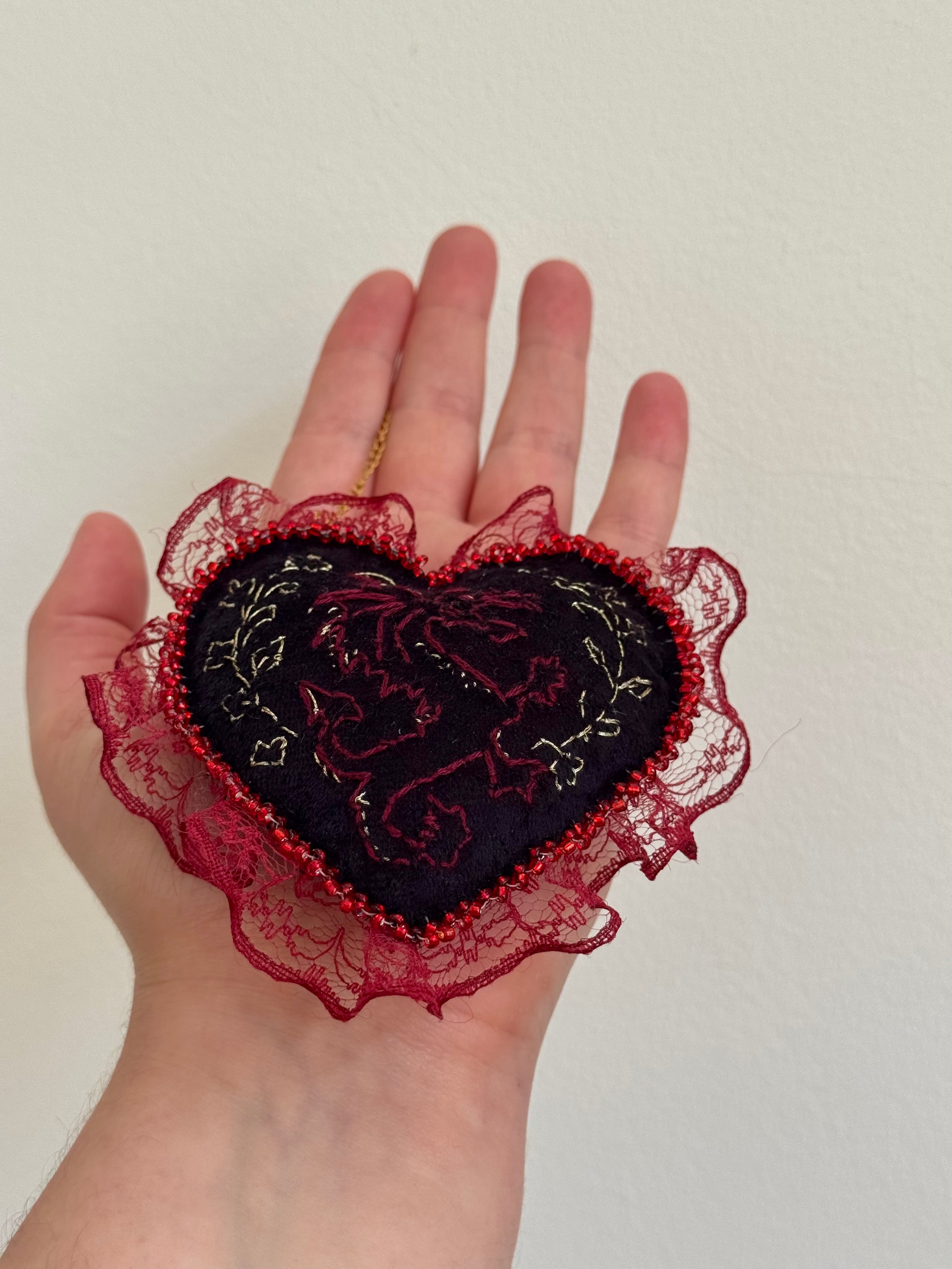 Y Ddraig Goch Hand Embroidered Welsh Dragon Wall Hanging