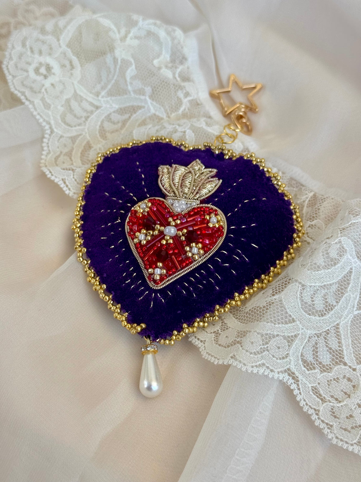 Custom Sacred Heart Bag Charm