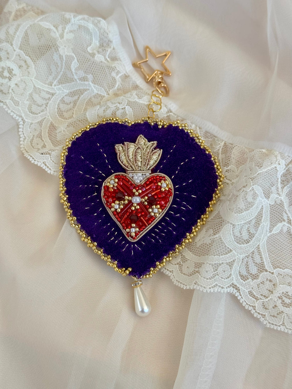 Custom Sacred Heart Bag Charm