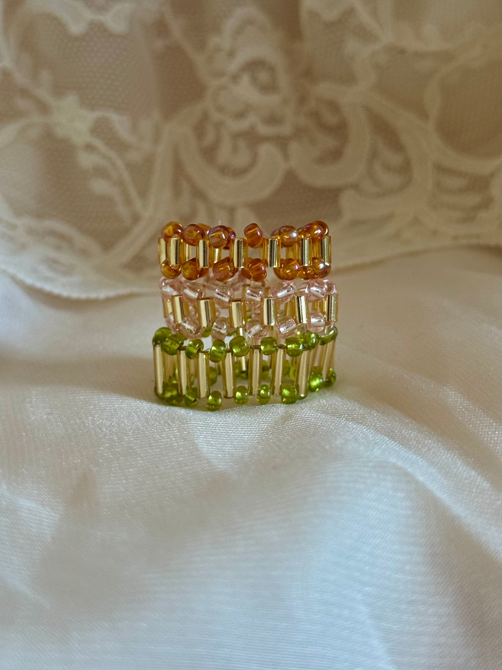 Coronet Hand Beaded Ring