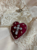 Sanctified Velvet Sacred Heart Bag Charm