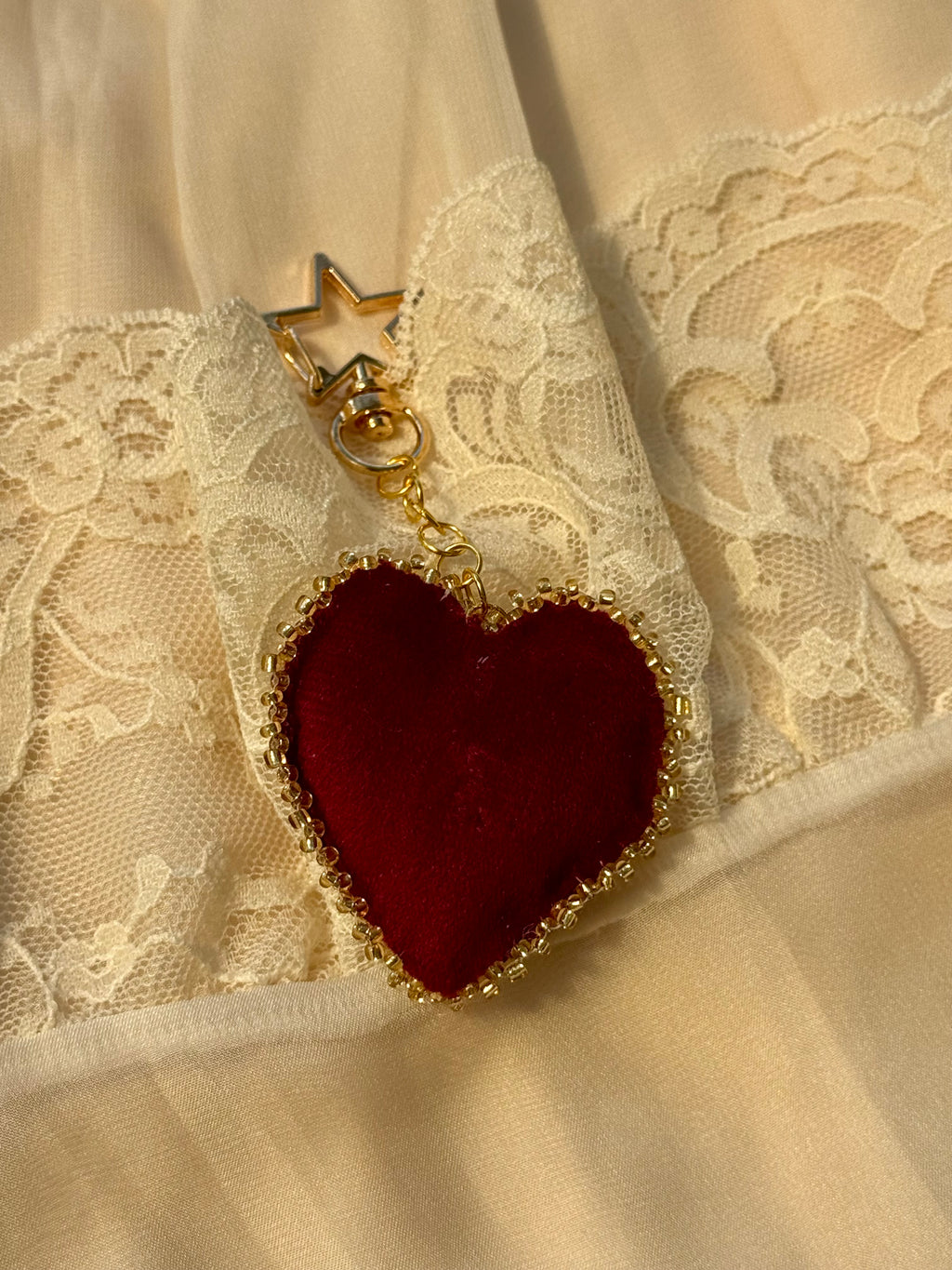 Sursum Corda Sacred Heart Velvet Bag Charm