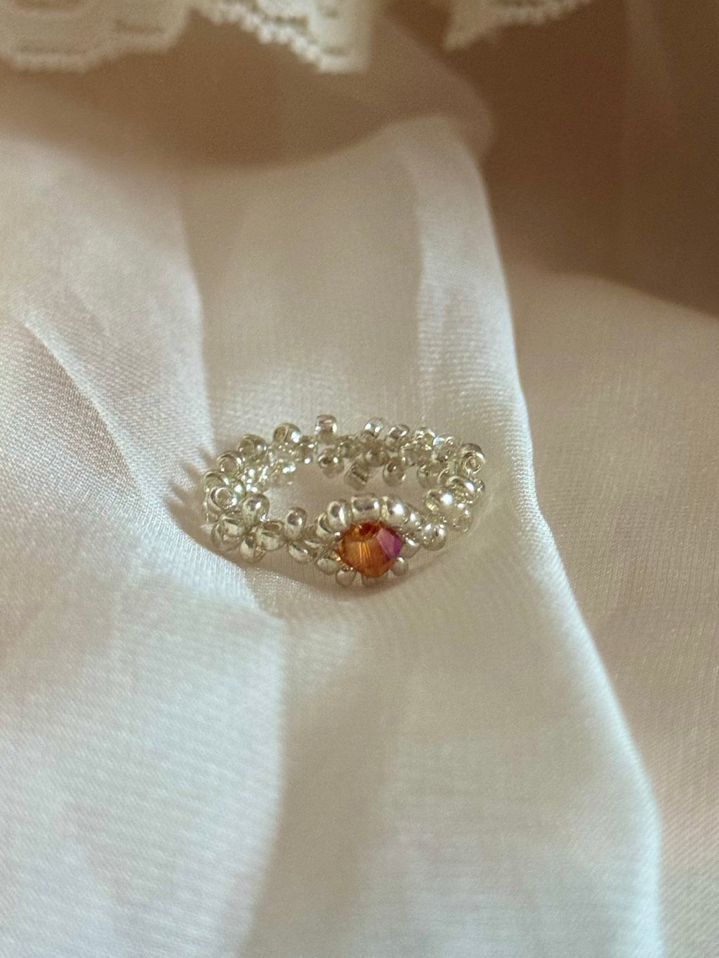 Halo Hand Beaded Ring