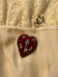 Keeper of Secrets Velvet Sacred Heart Bag Charm