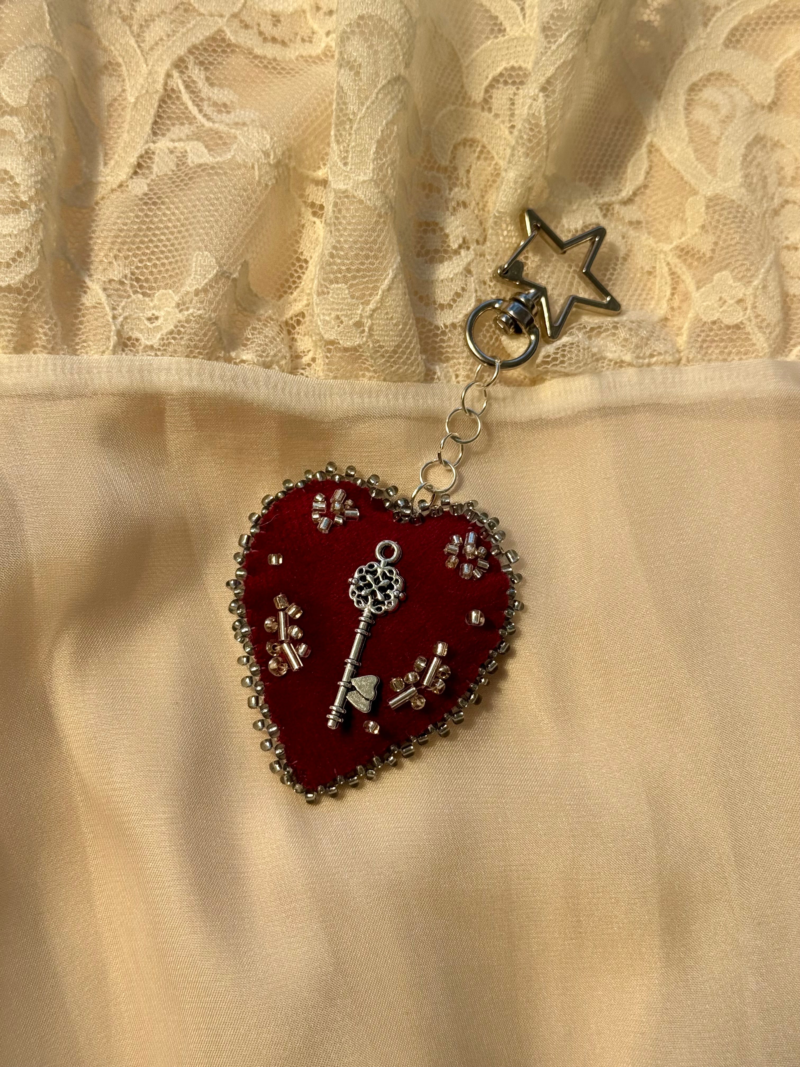 Keeper of Secrets Velvet Sacred Heart Bag Charm