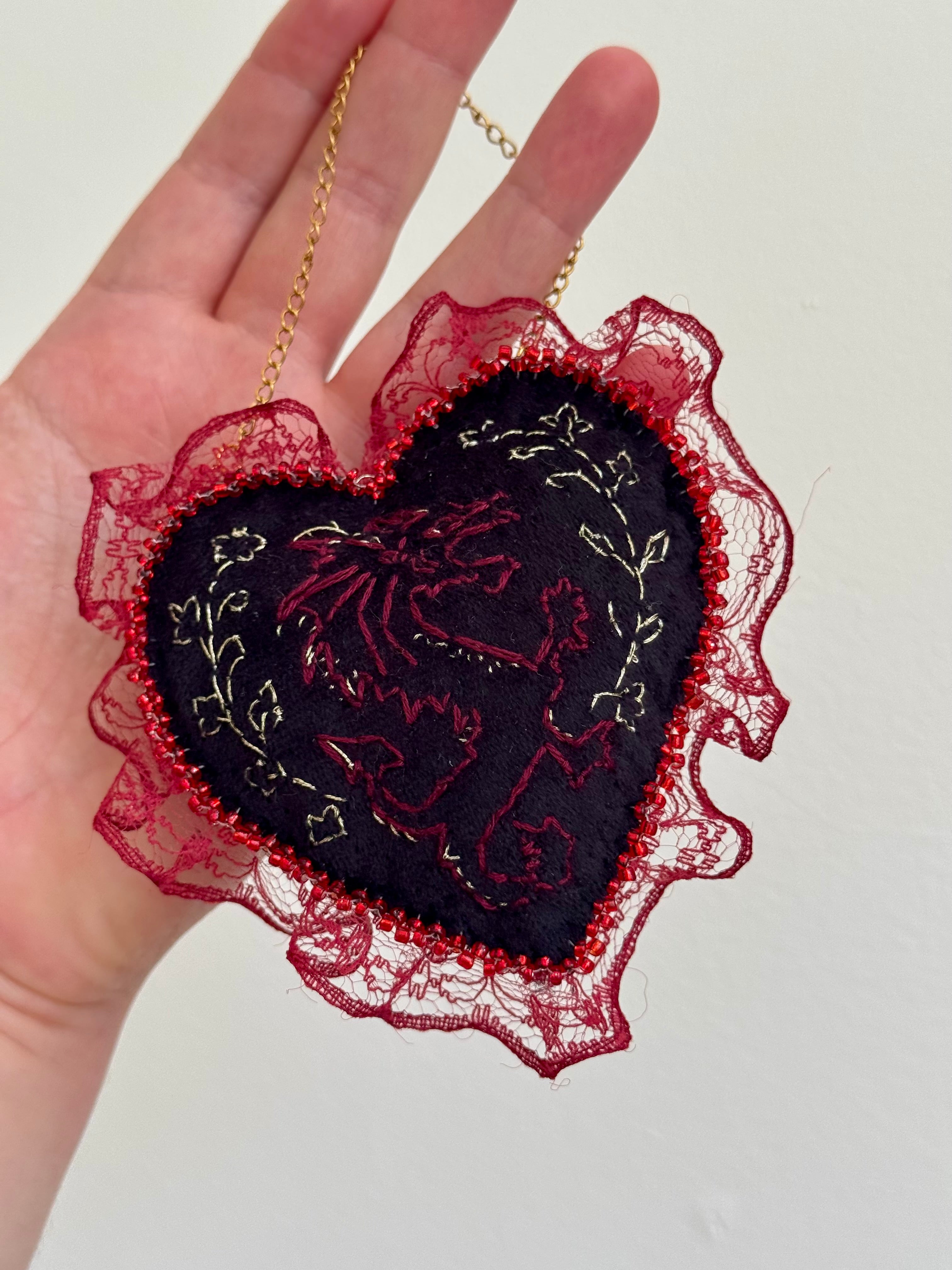 Y Ddraig Goch Hand Embroidered Welsh Dragon Wall Hanging