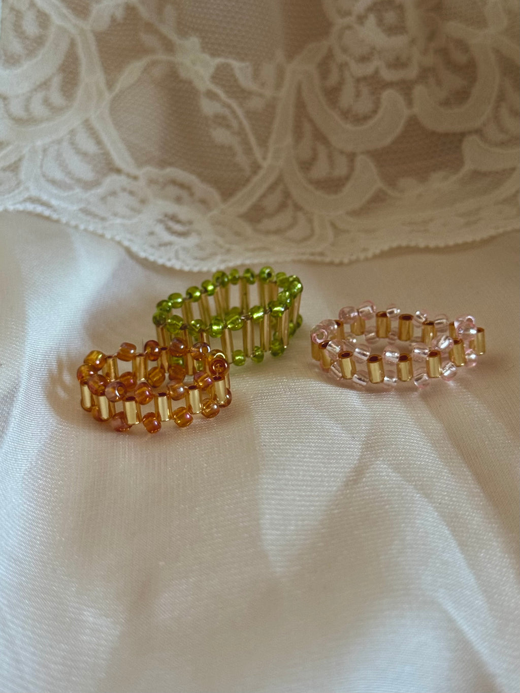 Coronet Hand Beaded Ring
