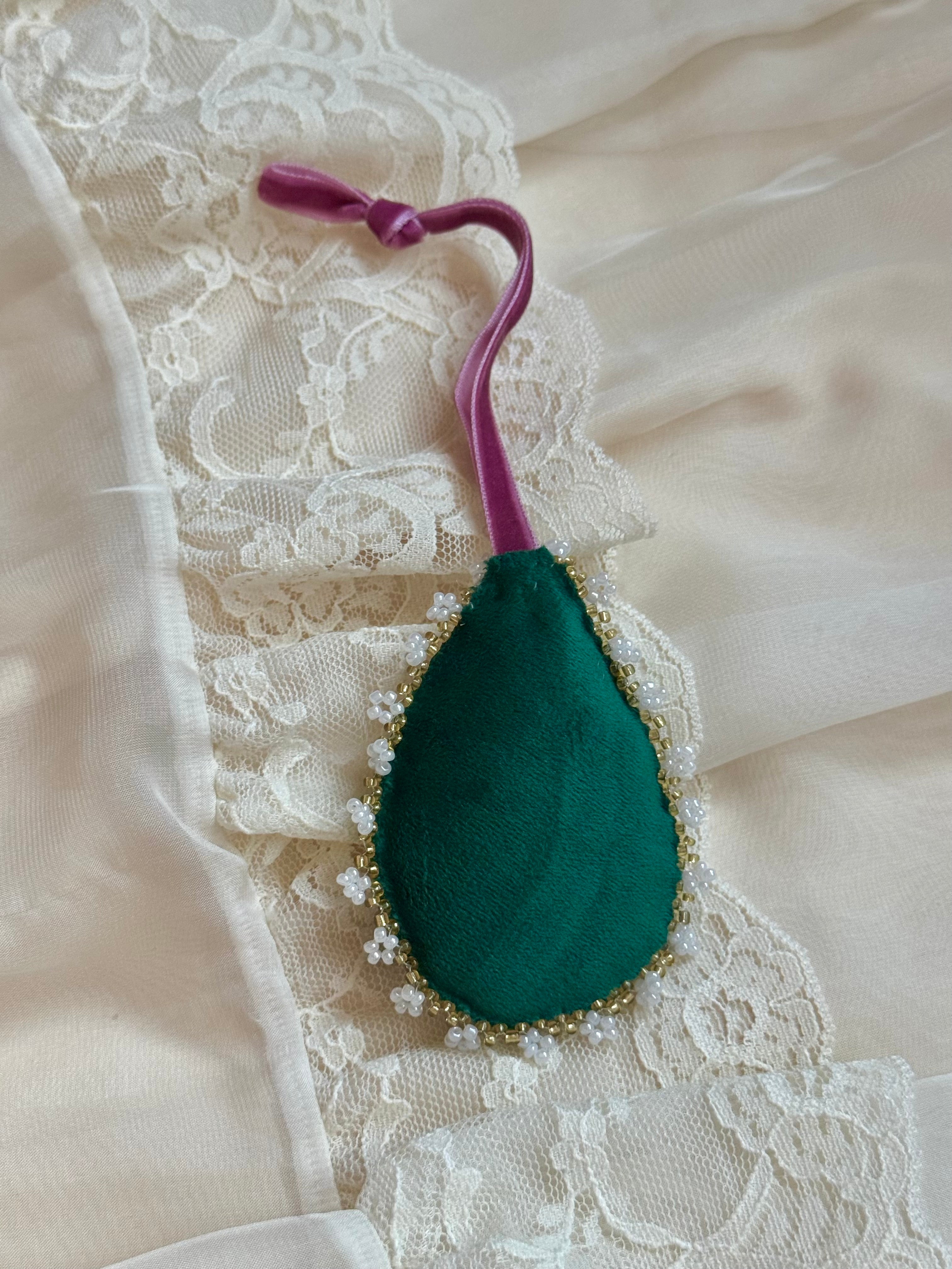 Persephone Velvet Teardrop Ornament