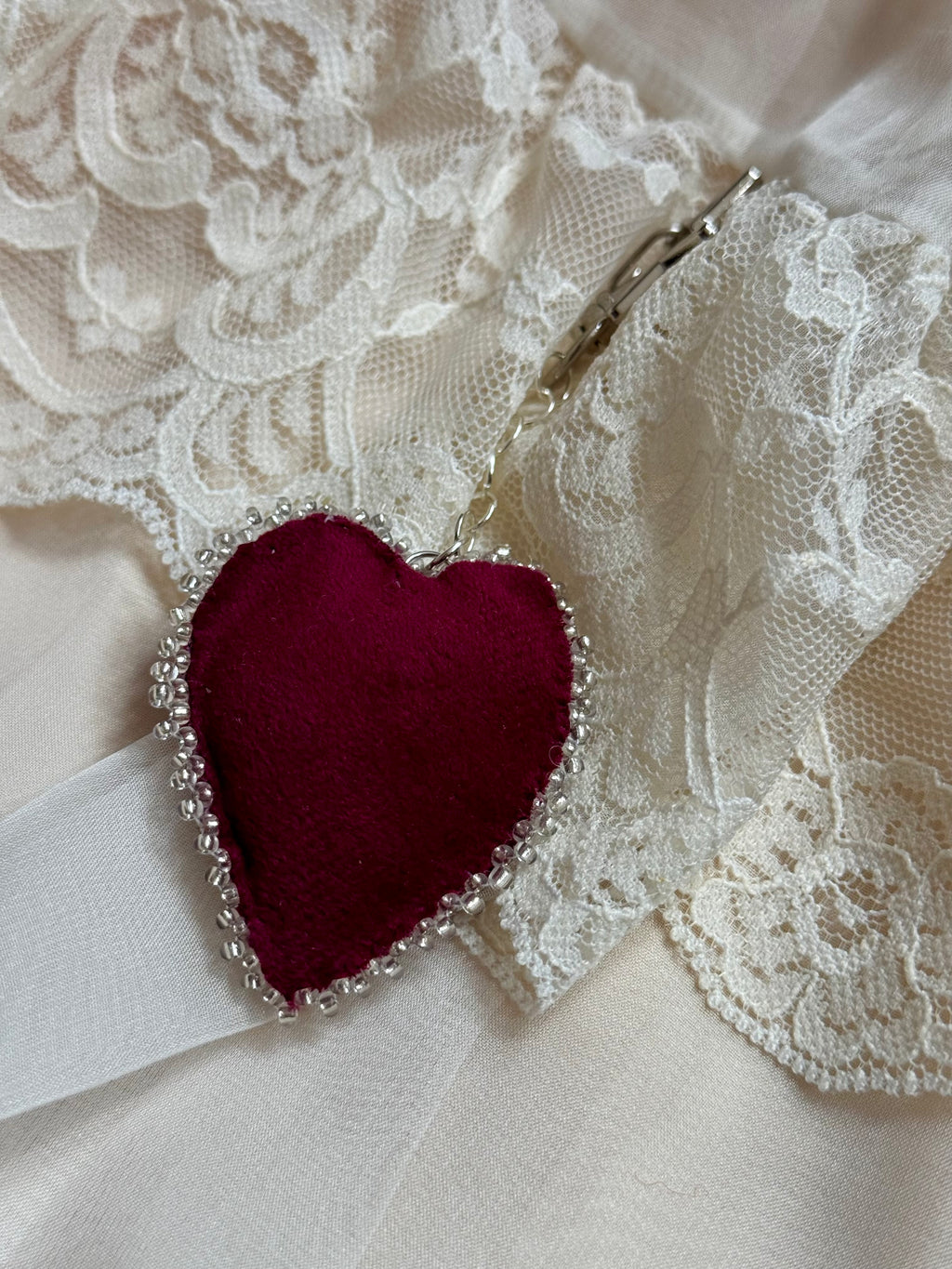 Sanctified Velvet Sacred Heart Bag Charm