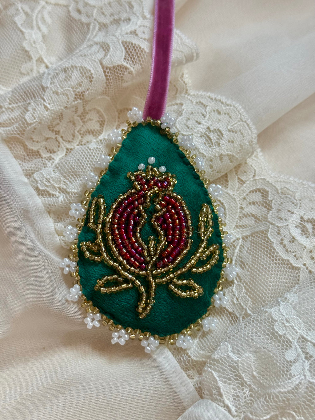 Persephone Velvet Teardrop Ornament