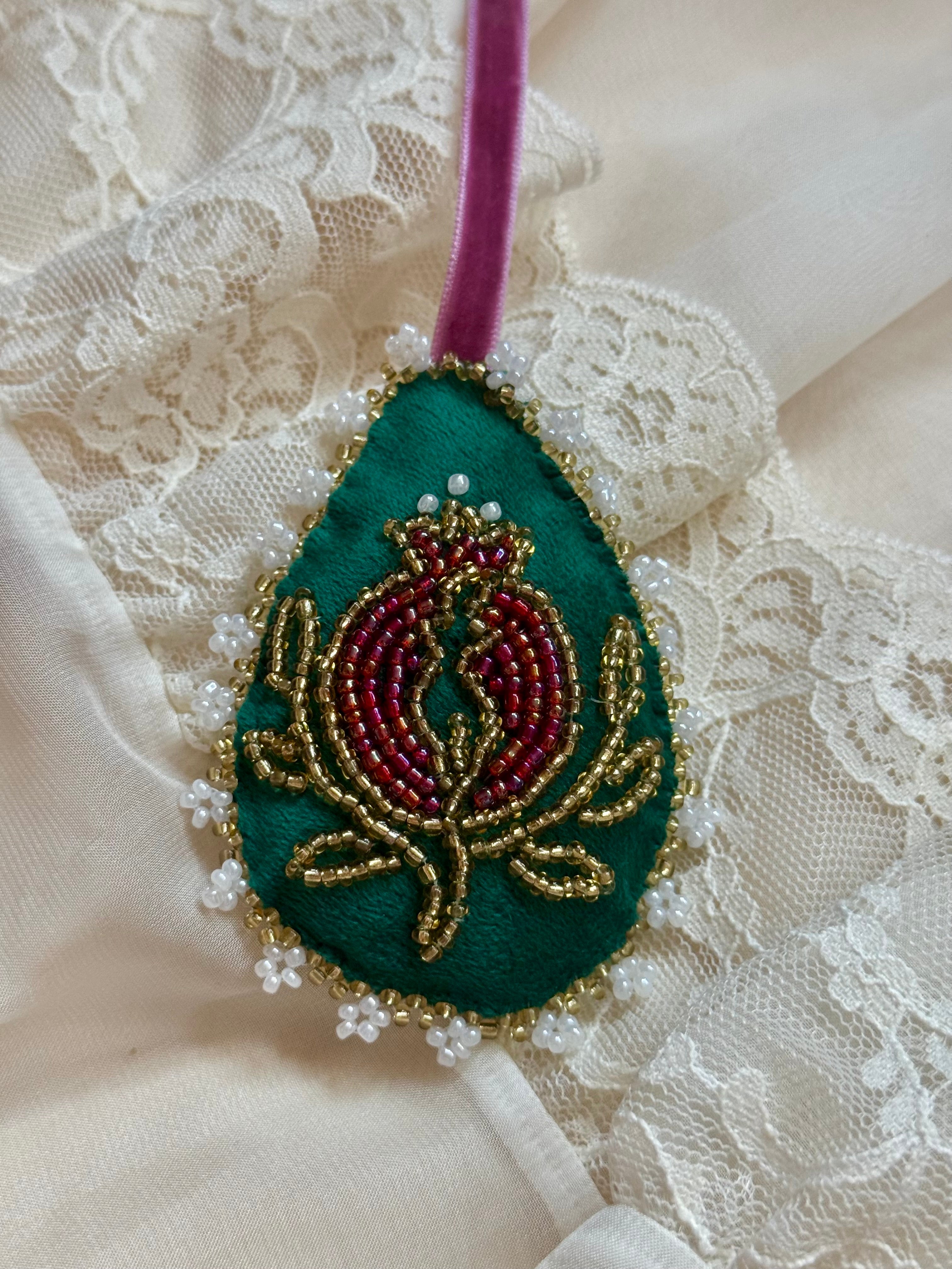 Persephone Velvet Teardrop Ornament