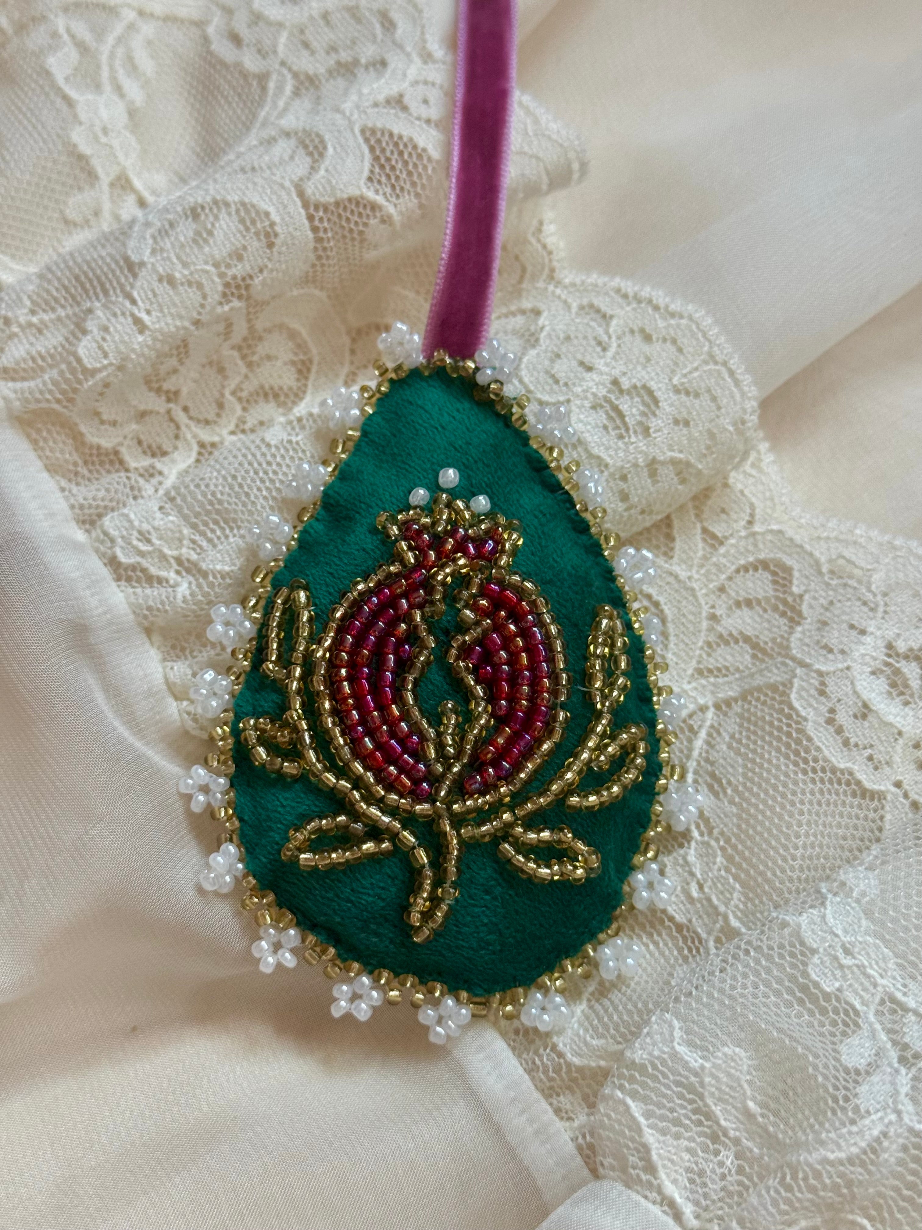 Persephone Velvet Teardrop Ornament