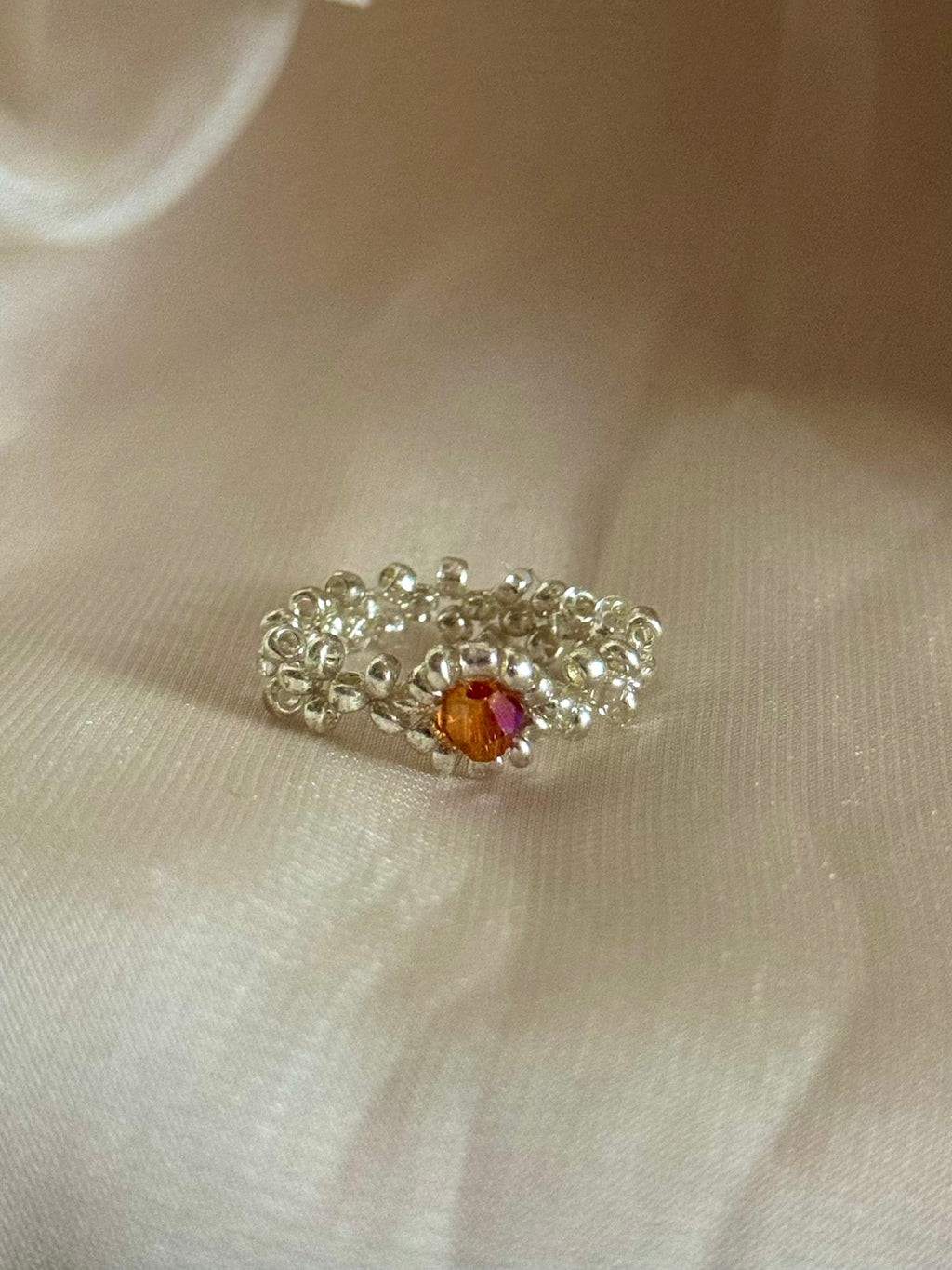 Halo Hand Beaded Ring