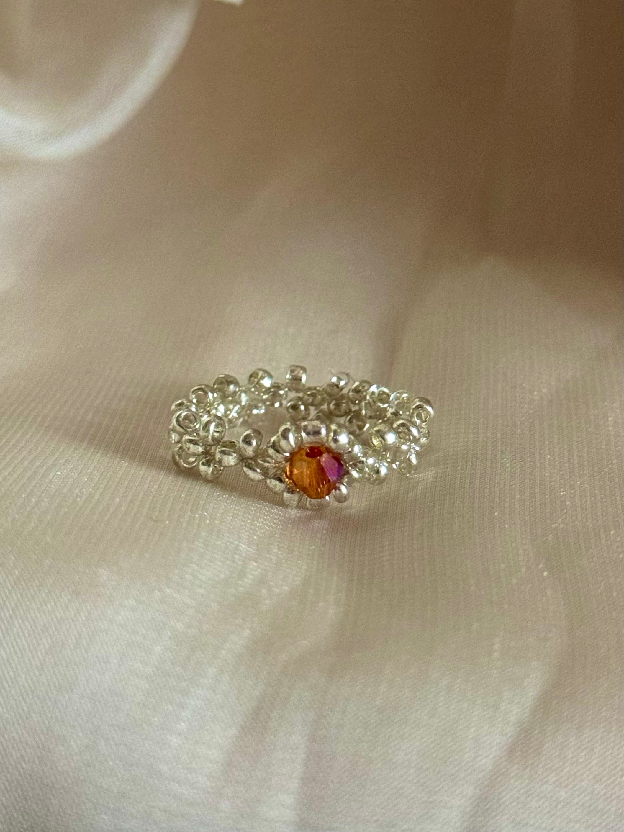 Halo Hand Beaded Ring