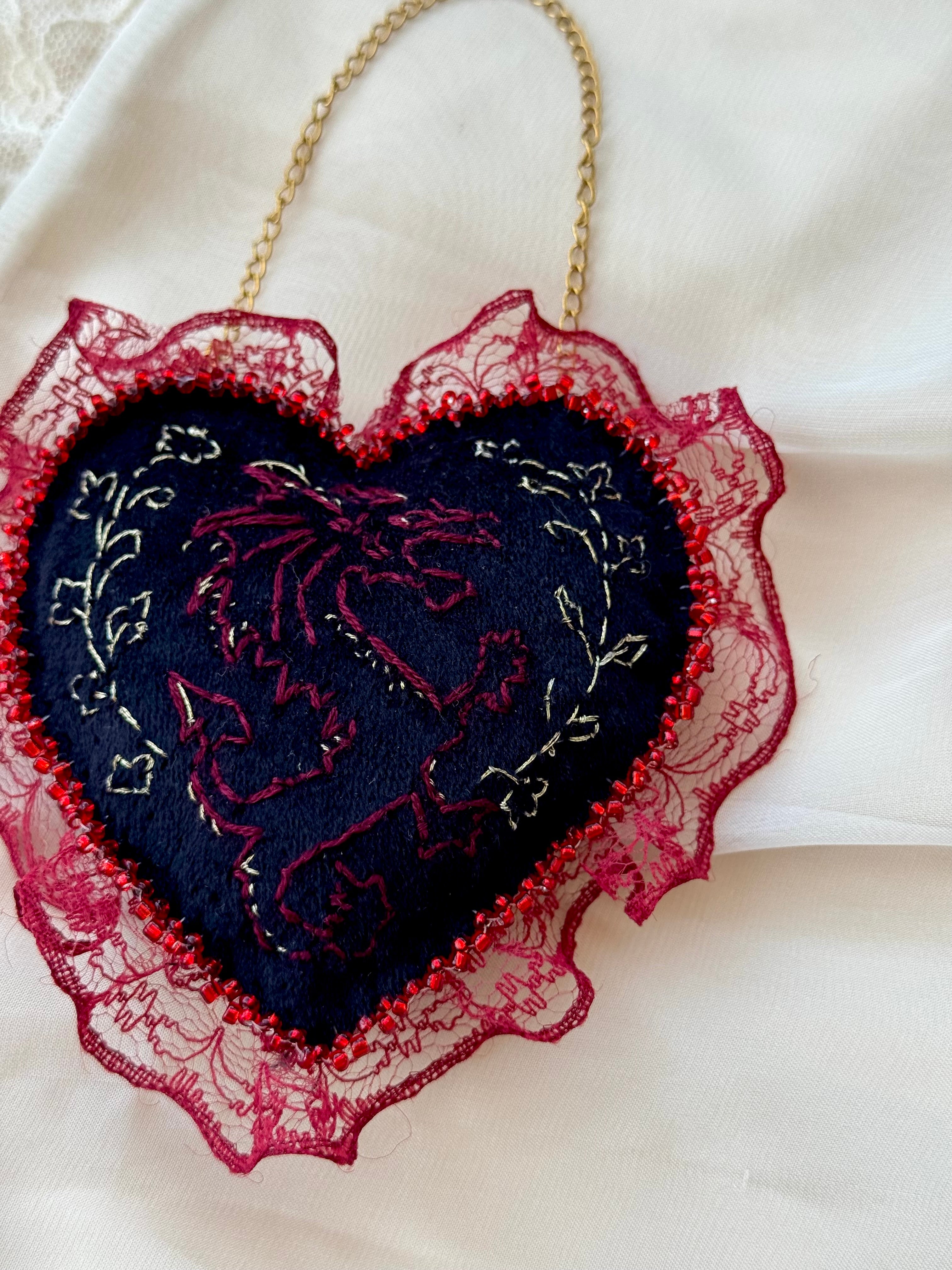 Y Ddraig Goch Hand Embroidered Welsh Dragon Wall Hanging