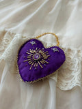 Amethyst Purple Velvet Heart Wall Hanging