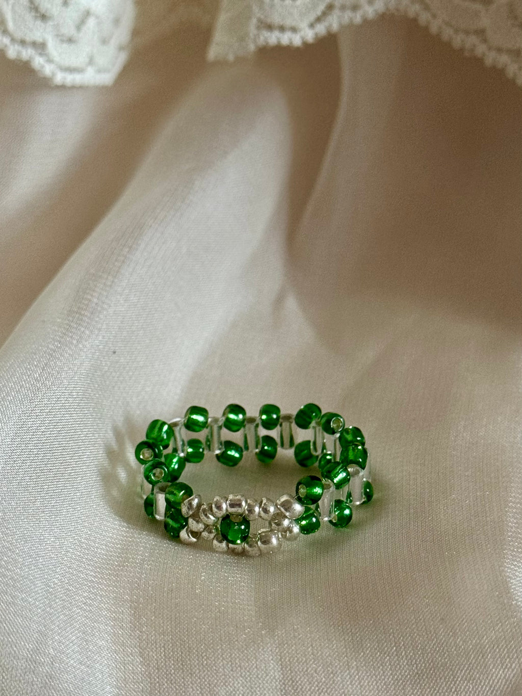 Coronet Hand Beaded Ring