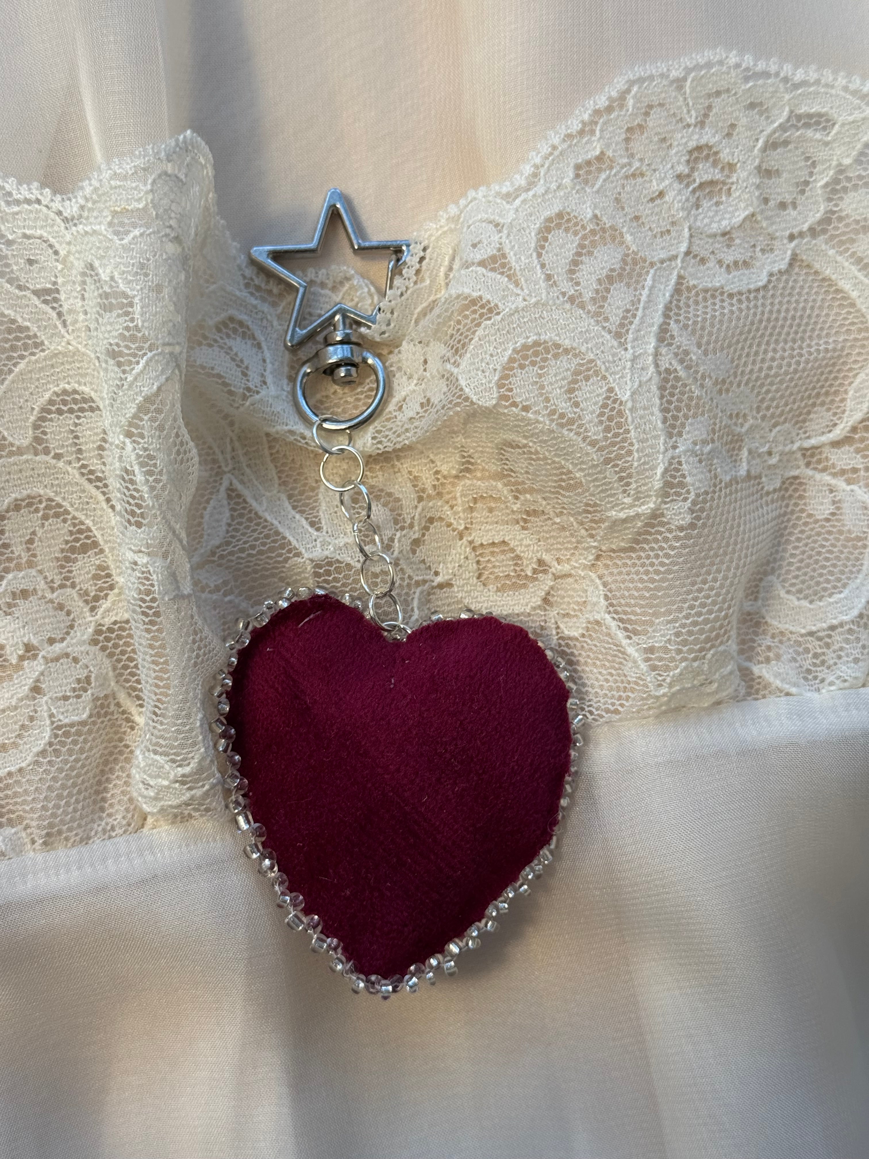 Cross of Mercy Sacred Heart Velvet Bag Charm