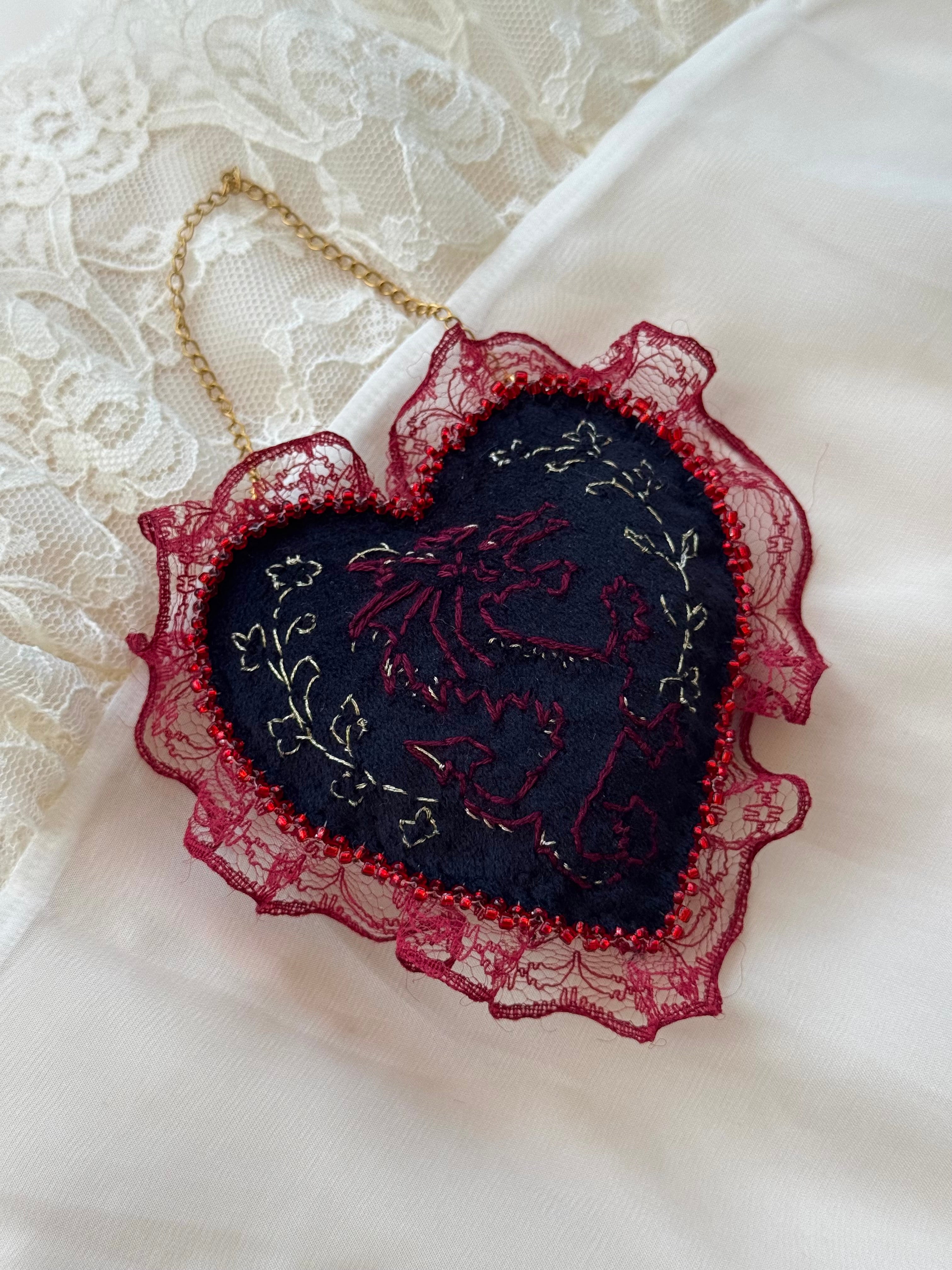 Y Ddraig Goch Hand Embroidered Welsh Dragon Wall Hanging