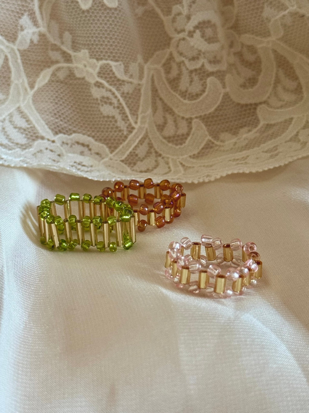 Coronet Hand Beaded Ring