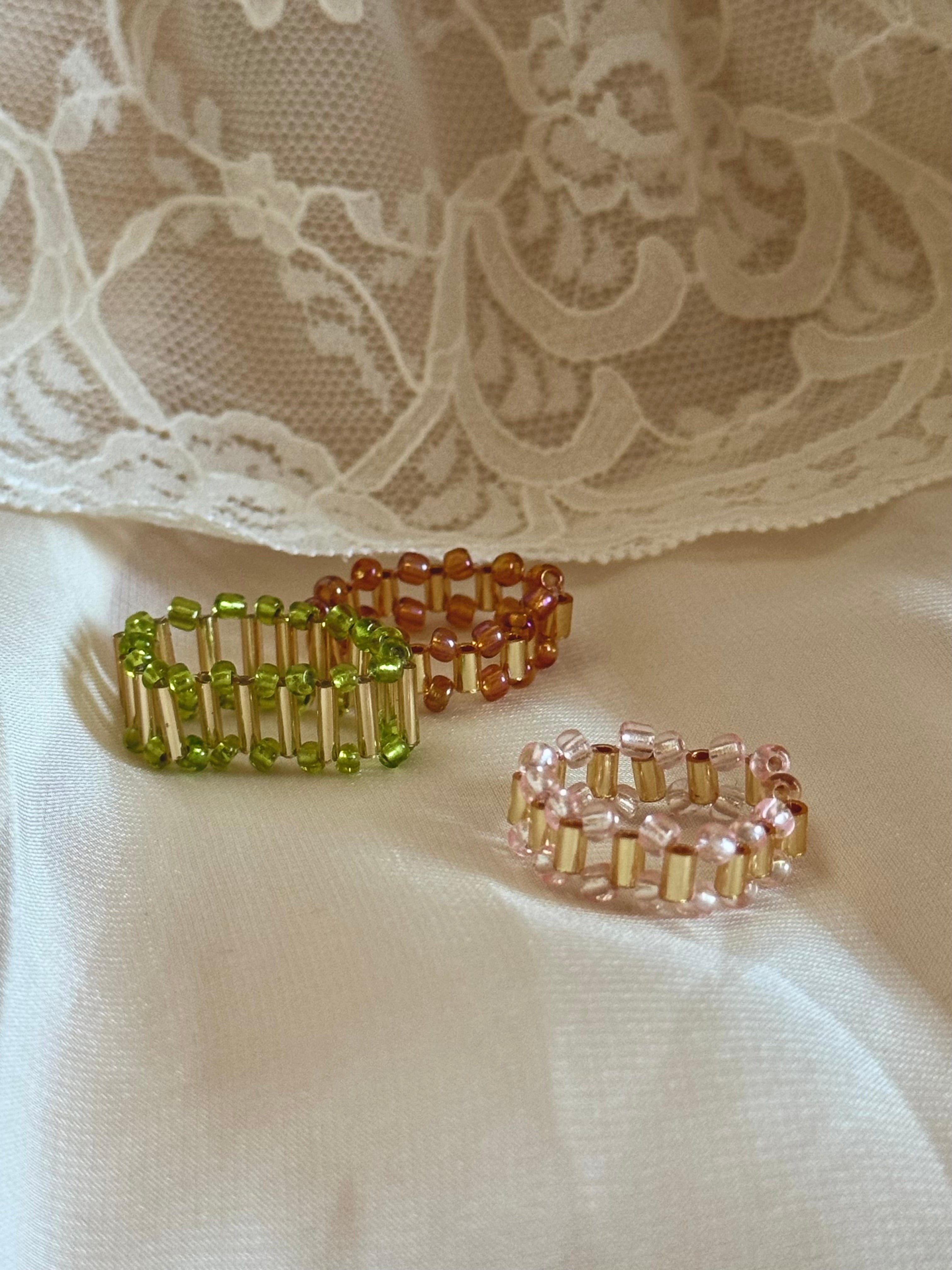 Coronet Hand Beaded Ring