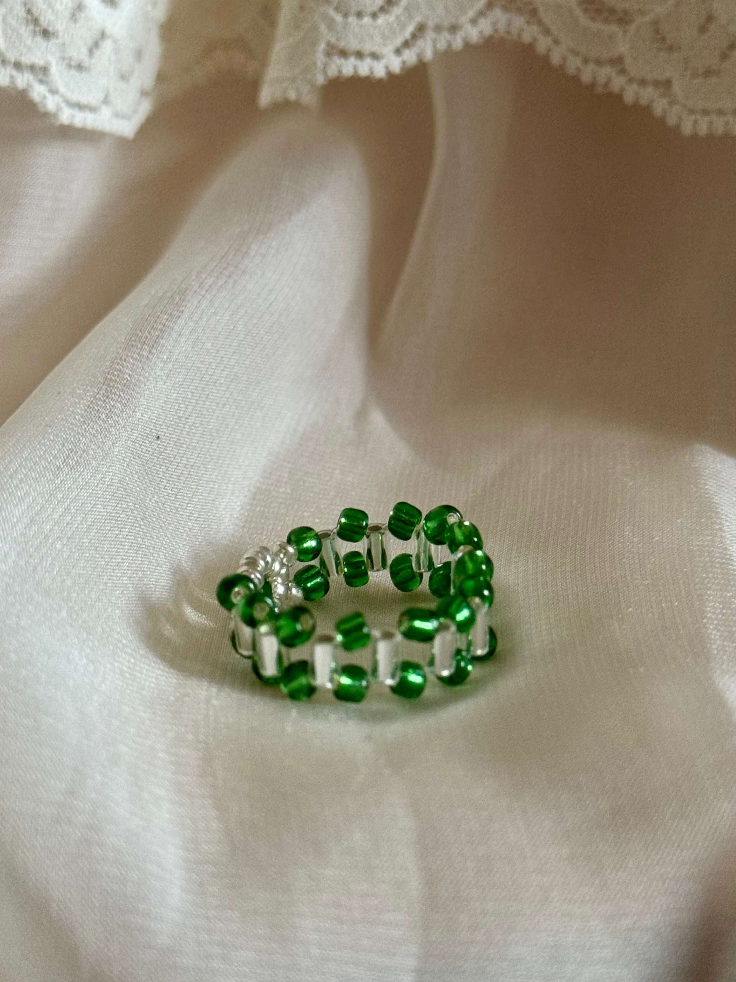 Coronet Hand Beaded Ring