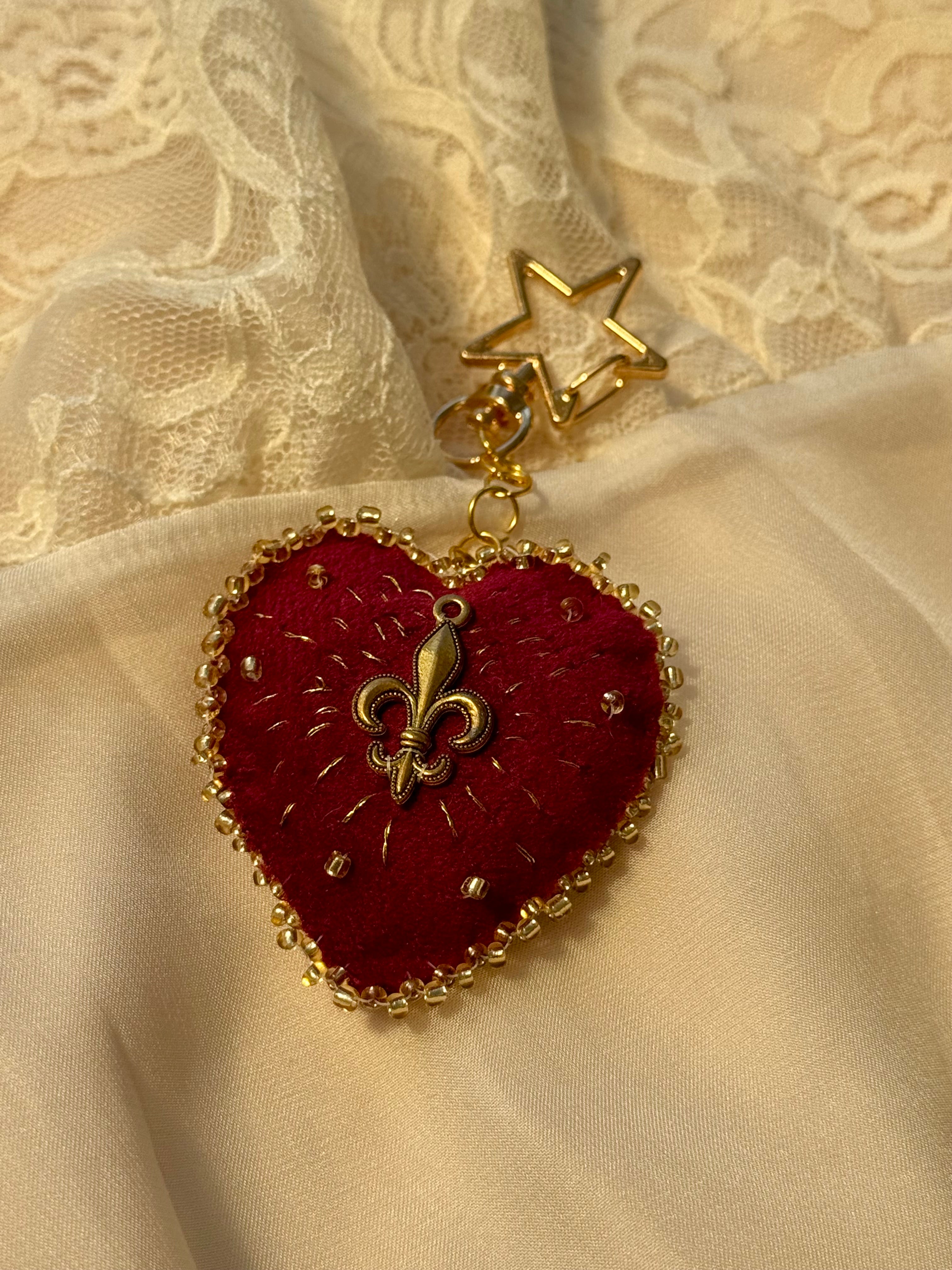 Fleur de Foi Sacred Heart Velvet Bag Charm