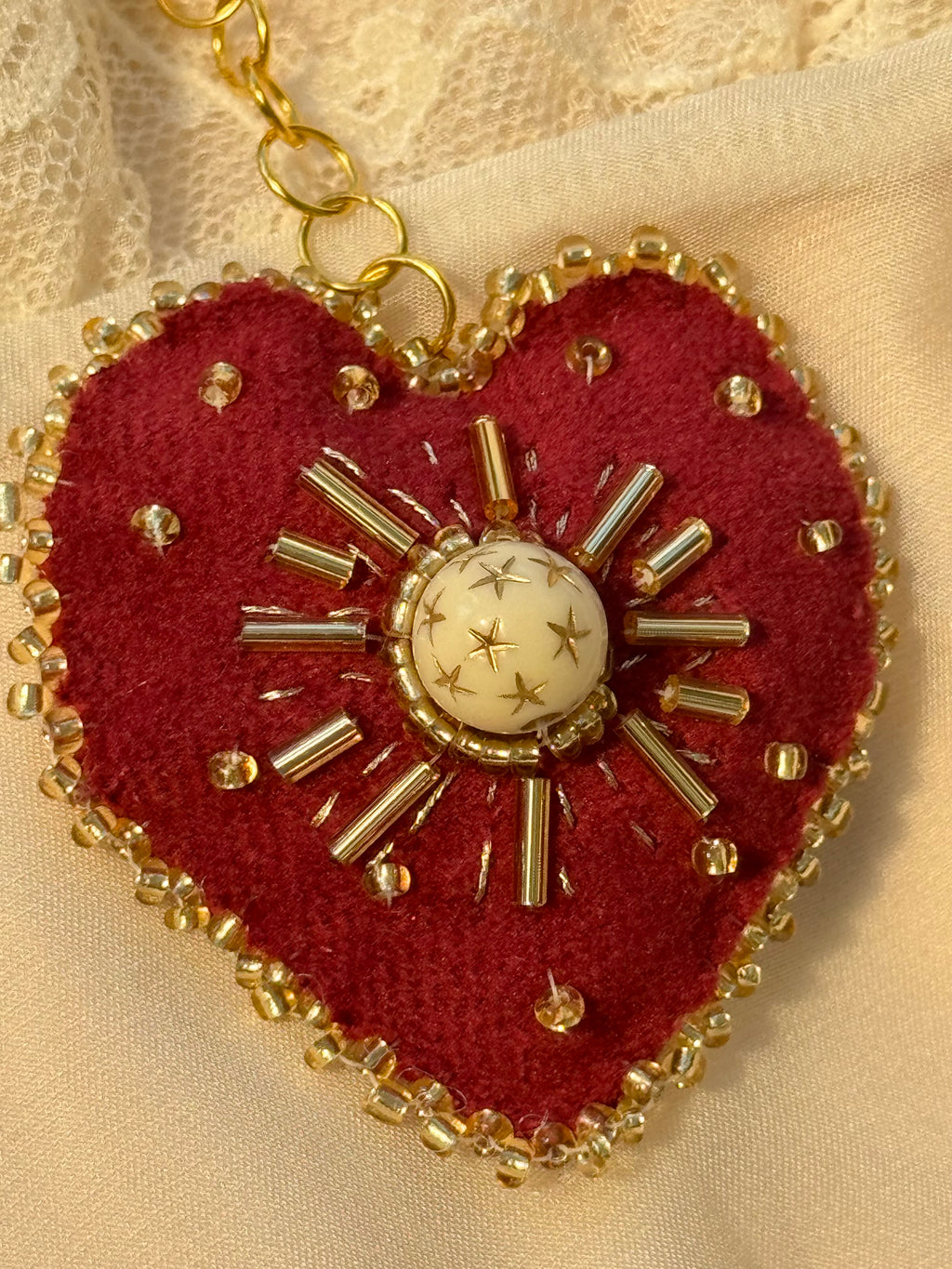 Sursum Corda Sacred Heart Velvet Bag Charm