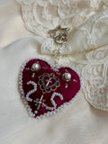 Rosary Velvet Sacred Heart Bag Charm