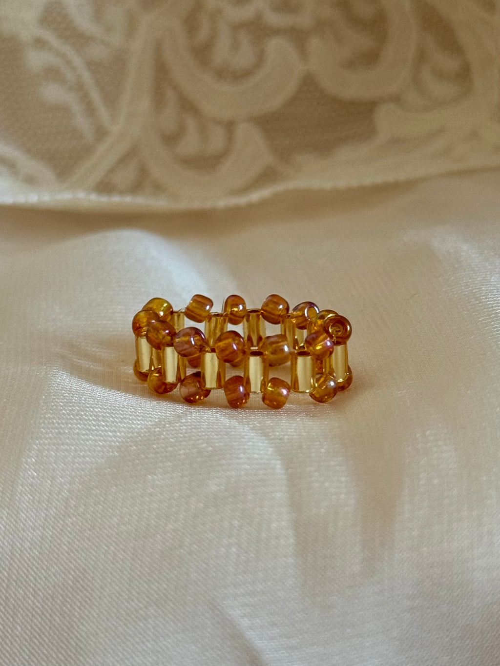 Coronet Hand Beaded Ring
