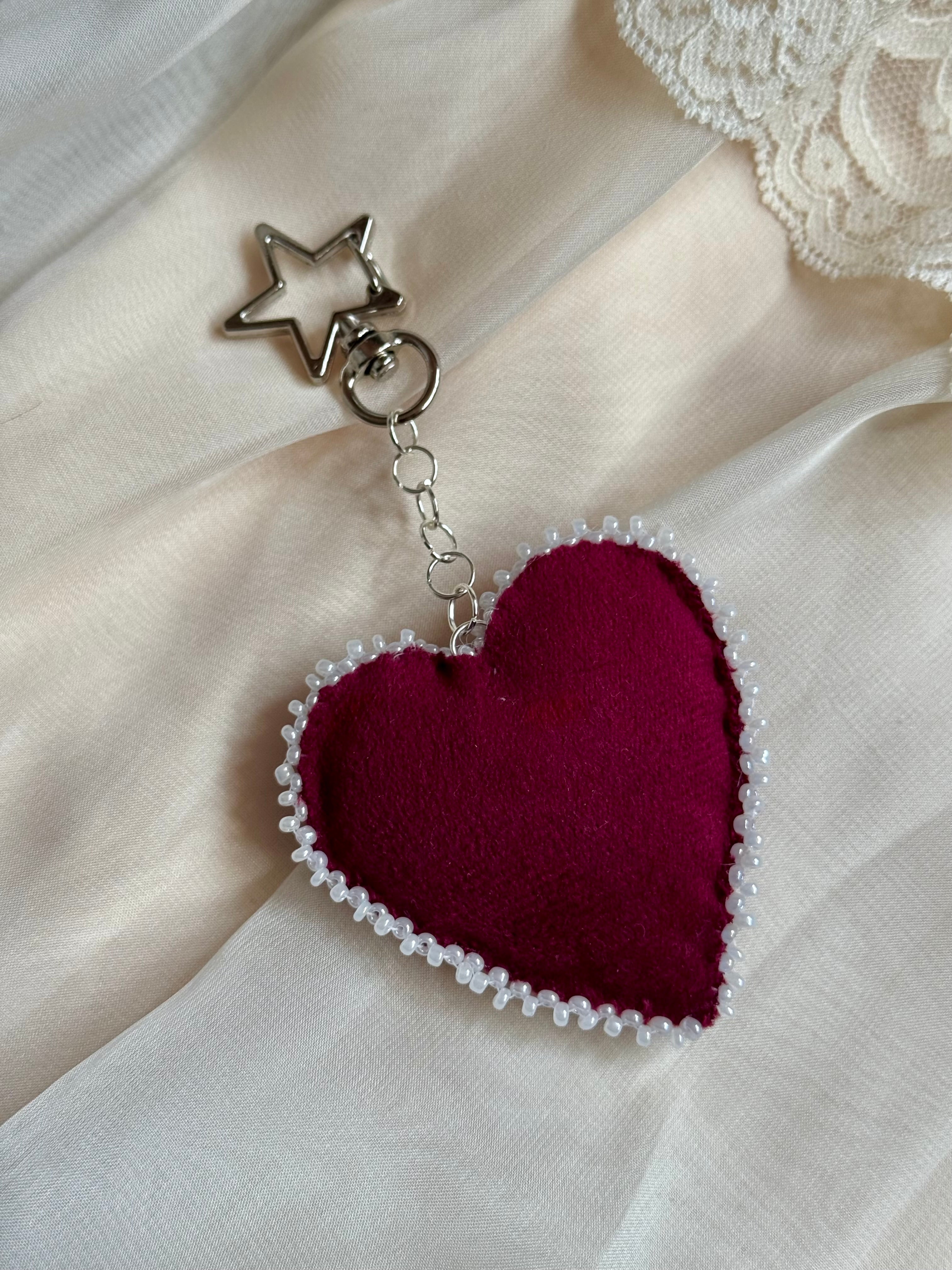 Rosary Velvet Sacred Heart Bag Charm