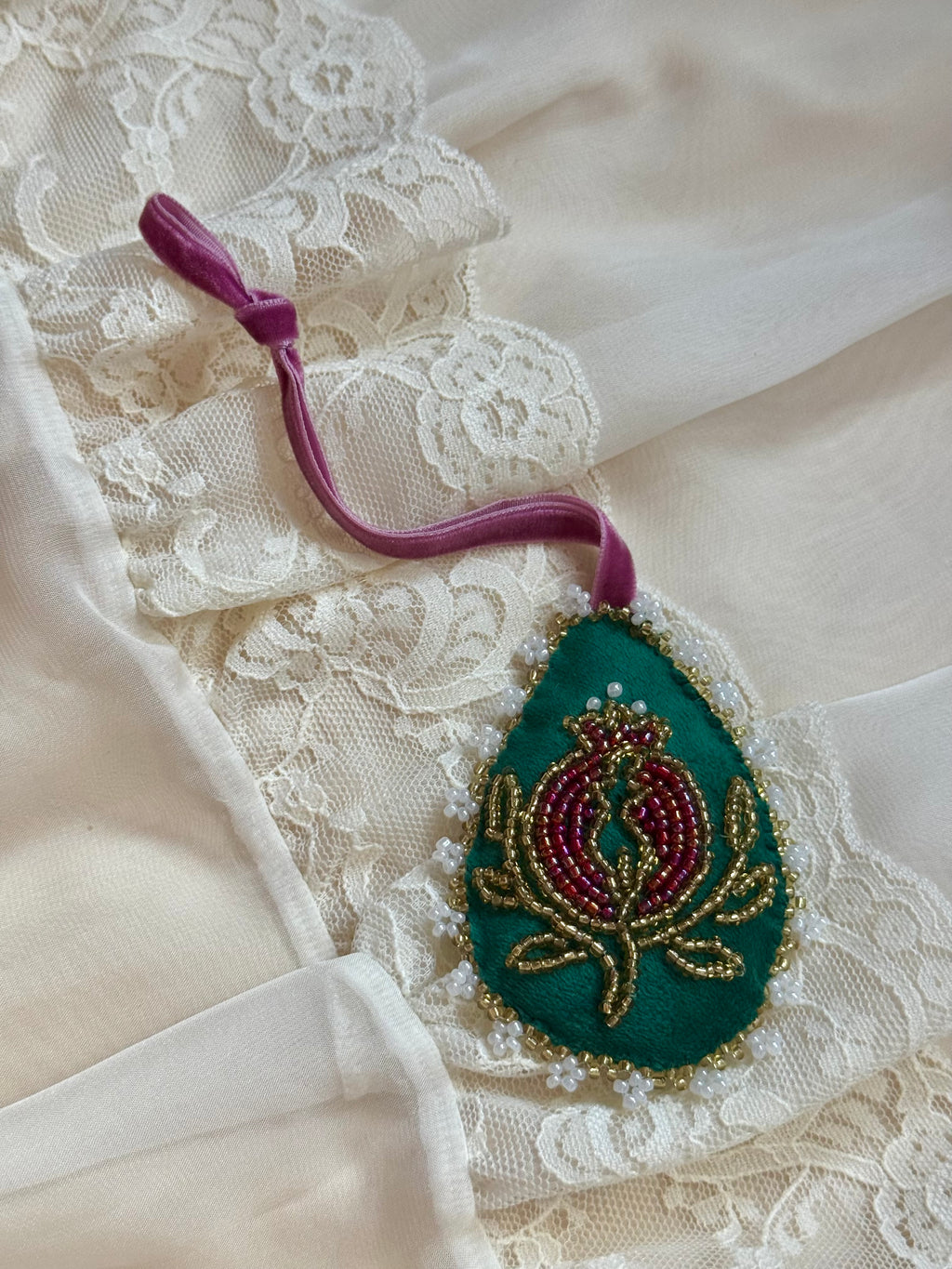 Persephone Velvet Teardrop Ornament