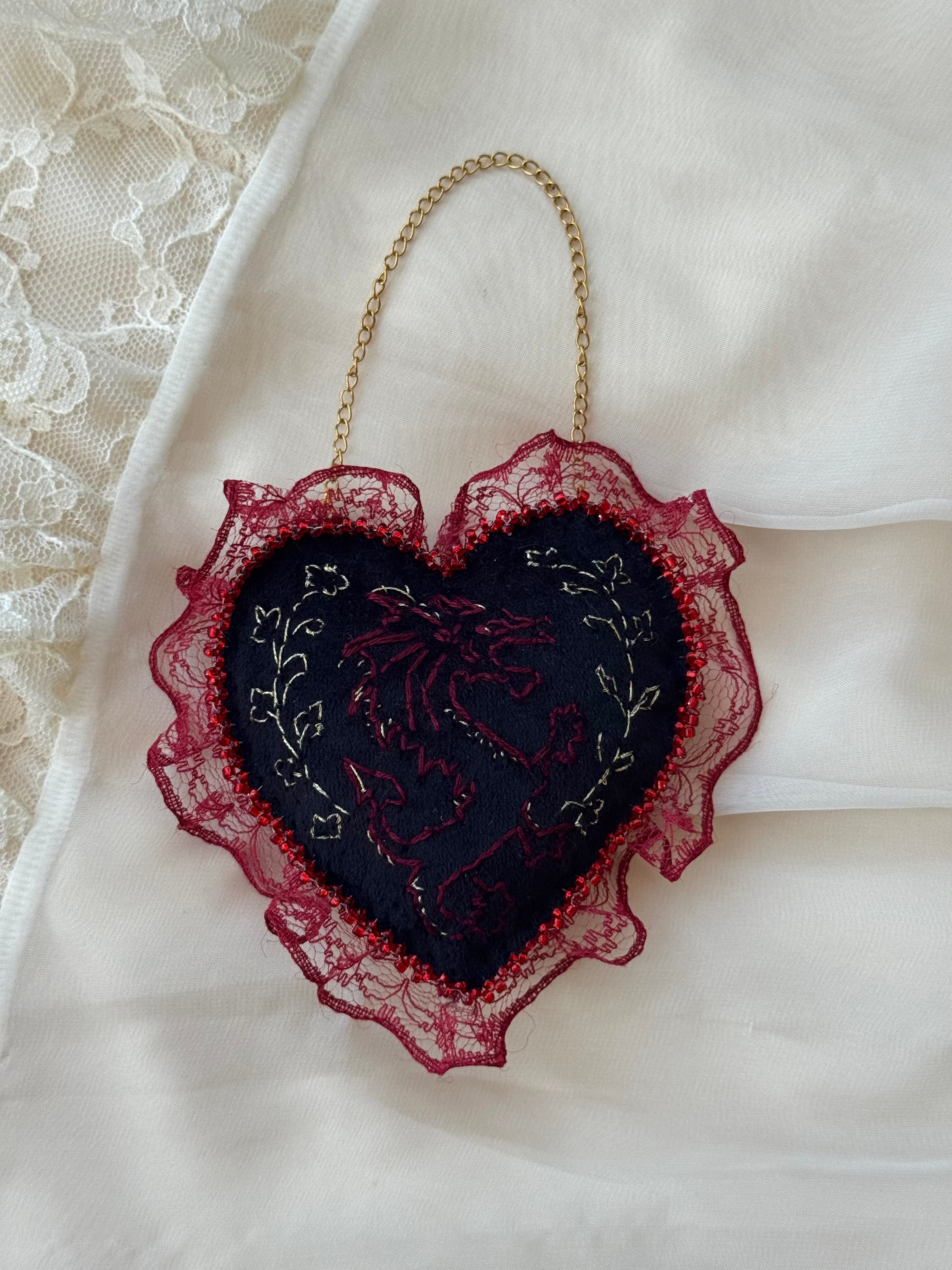 Y Ddraig Goch Hand Embroidered Welsh Dragon Wall Hanging
