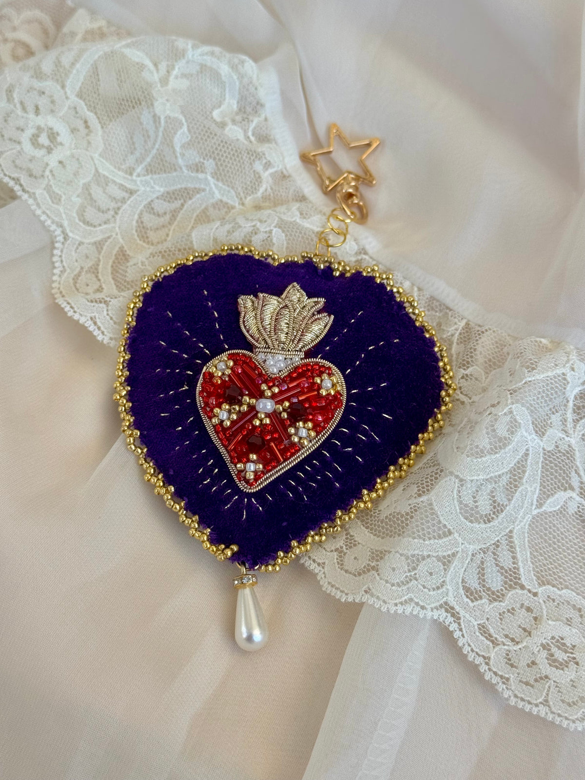Custom Sacred Heart Bag Charm