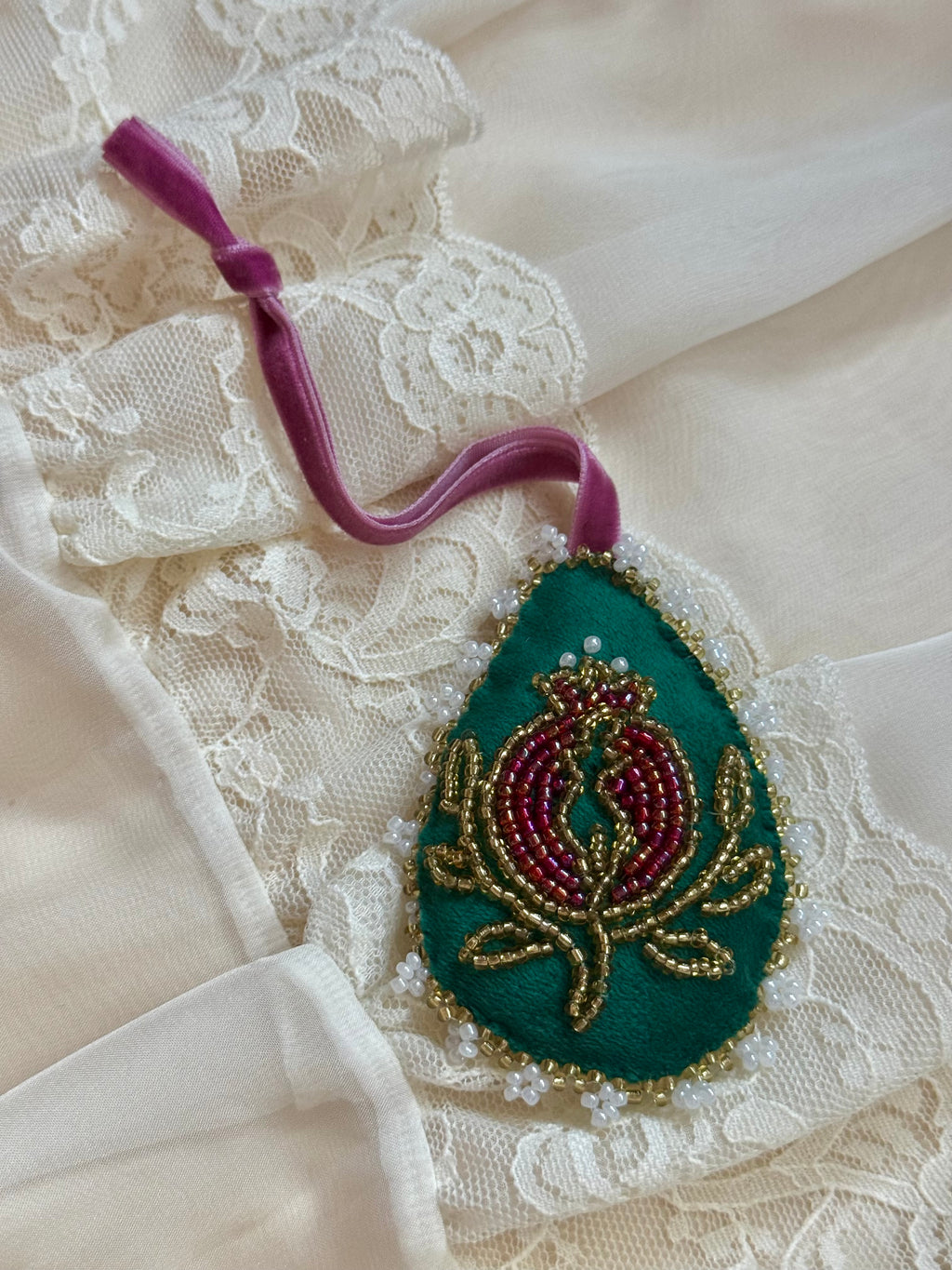 Persephone Velvet Teardrop Ornament