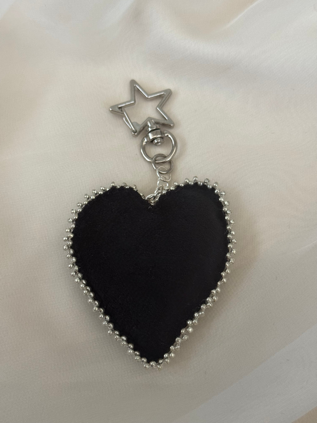 Silver Sacred Offering Black Velvet Bag Charm