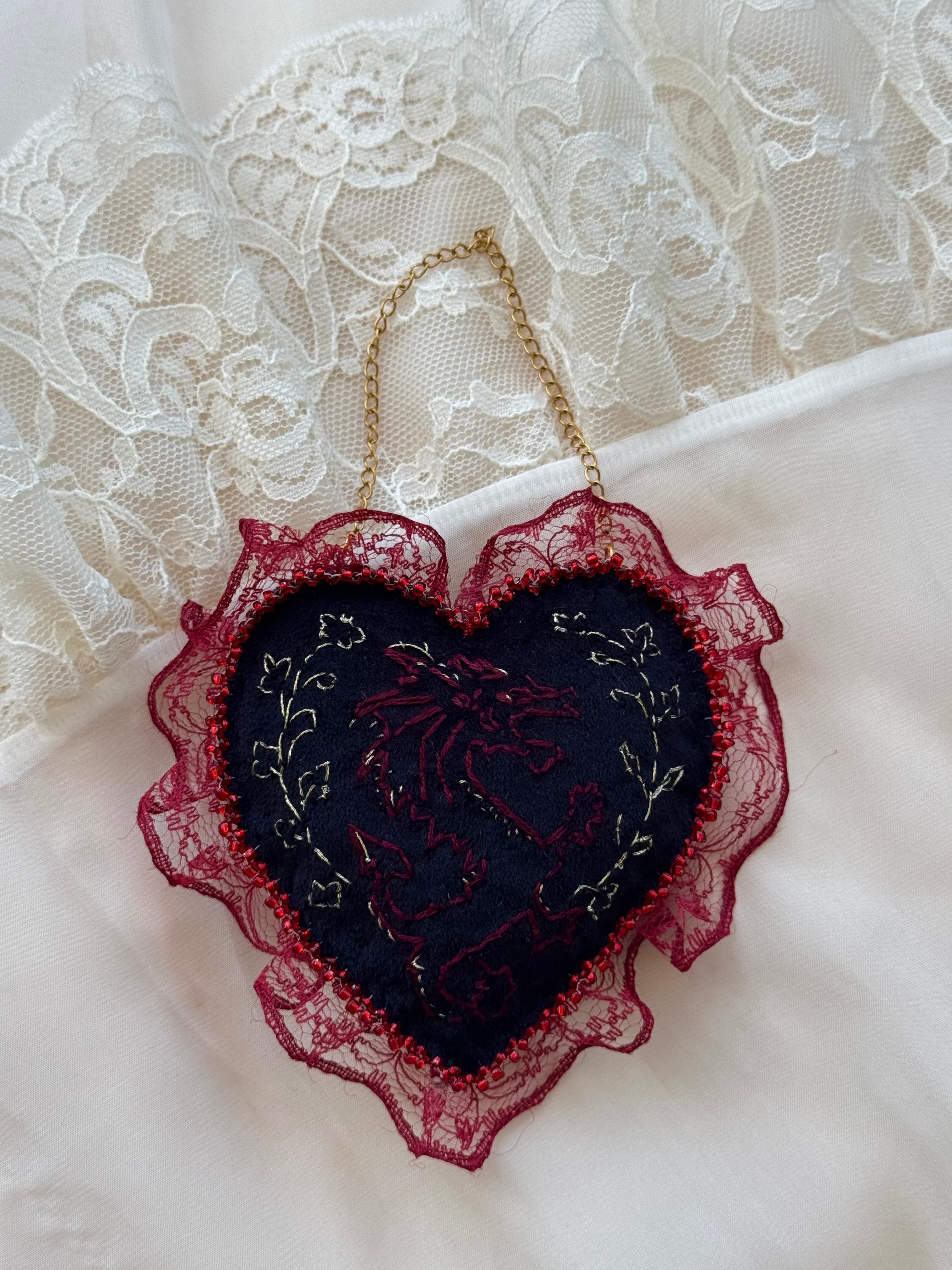 Y Ddraig Goch Hand Embroidered Welsh Dragon Wall Hanging