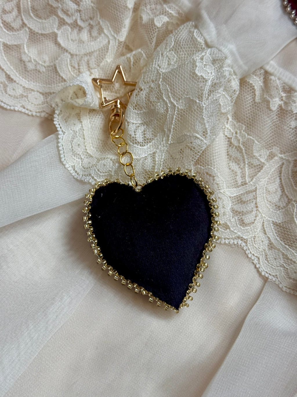 Vesper Velvet Sacred Heart Bag Charm