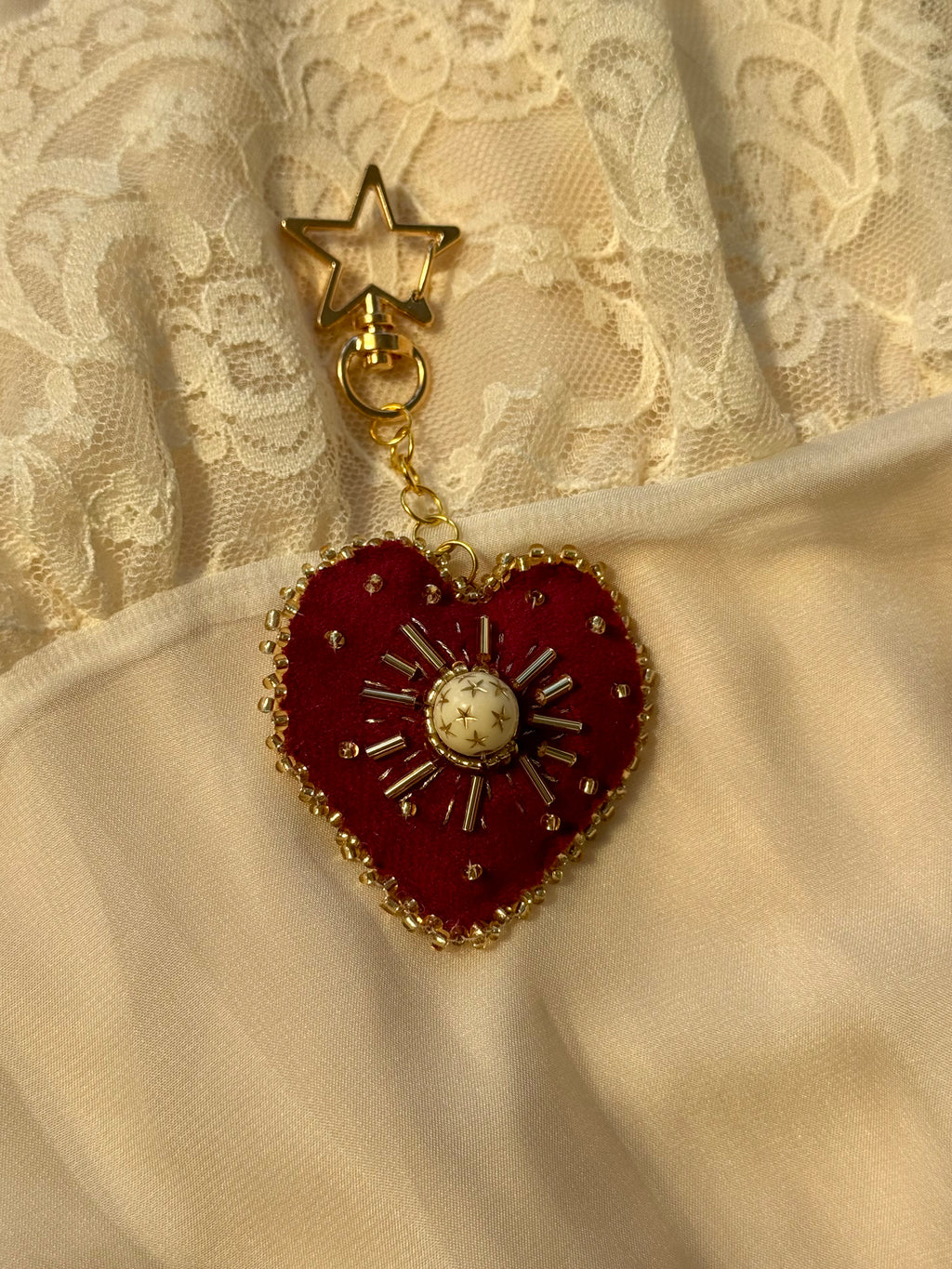 Sursum Corda Sacred Heart Velvet Bag Charm