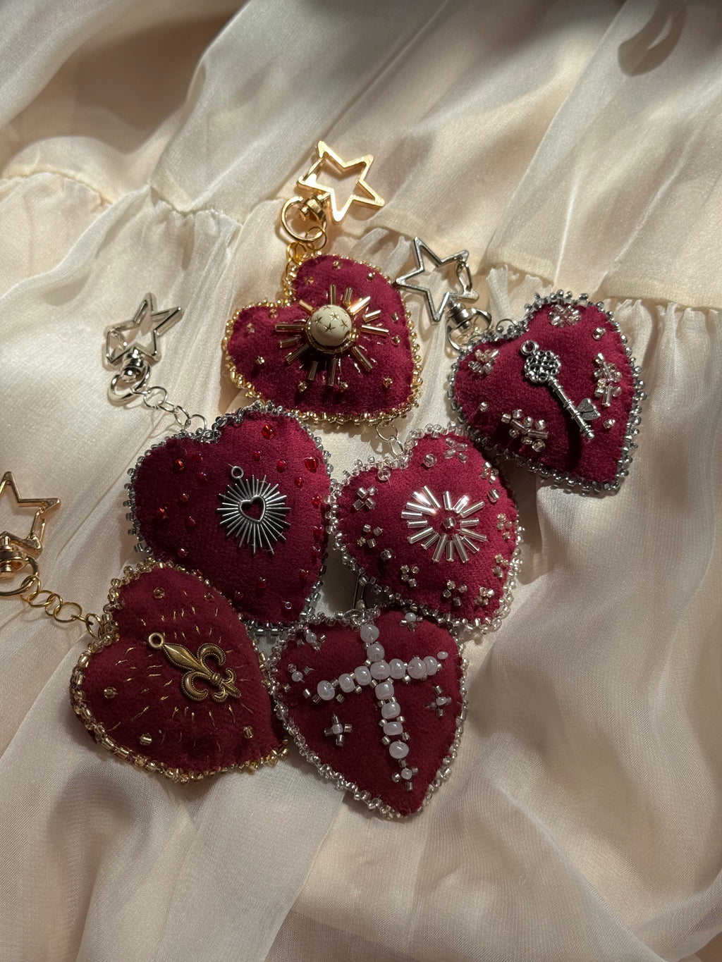 Misplaced Devotion Velvet Sacred Heart Bag Charm