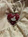 Swan’s Heart Bag Charm