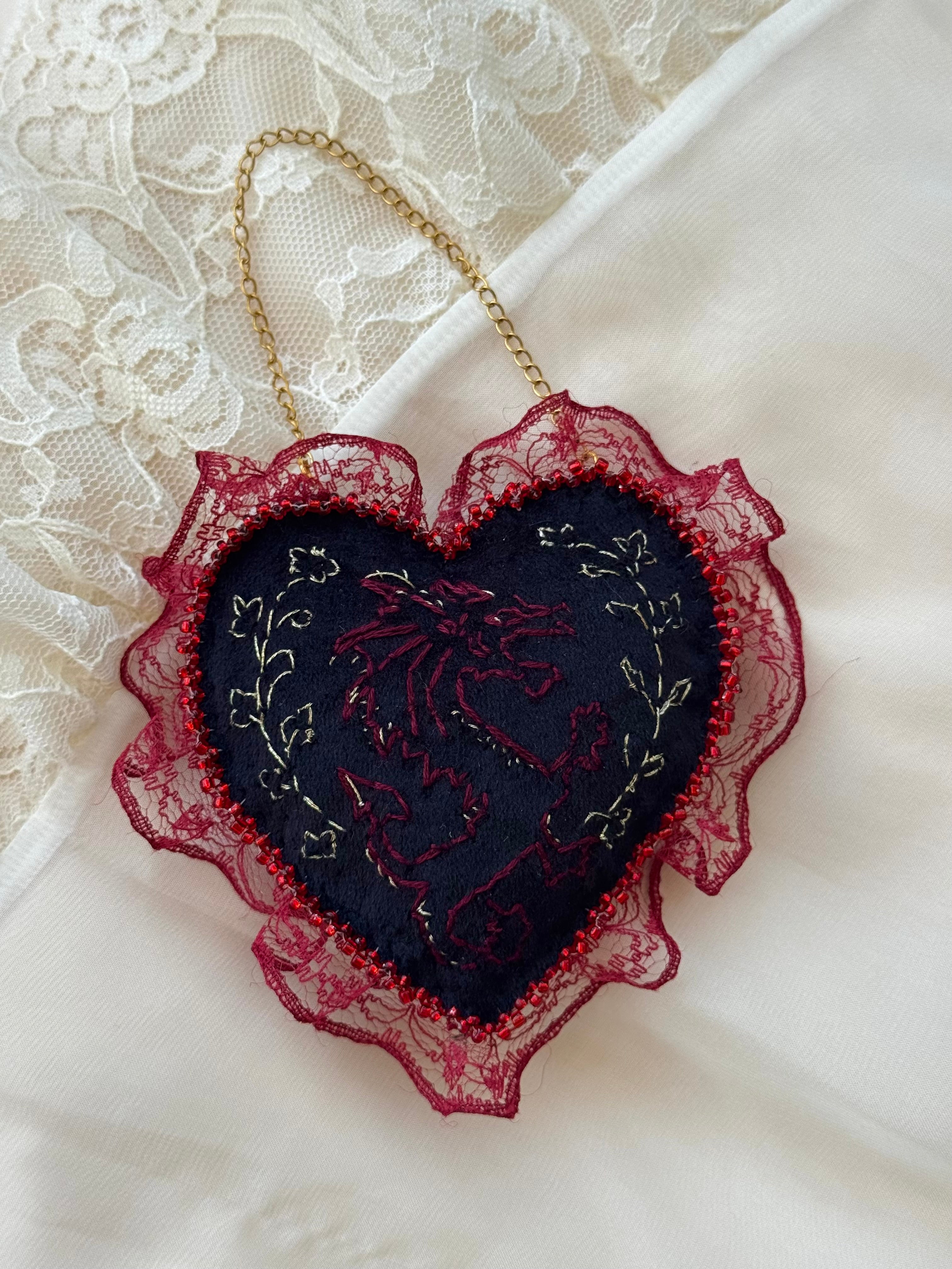 Y Ddraig Goch Hand Embroidered Welsh Dragon Wall Hanging