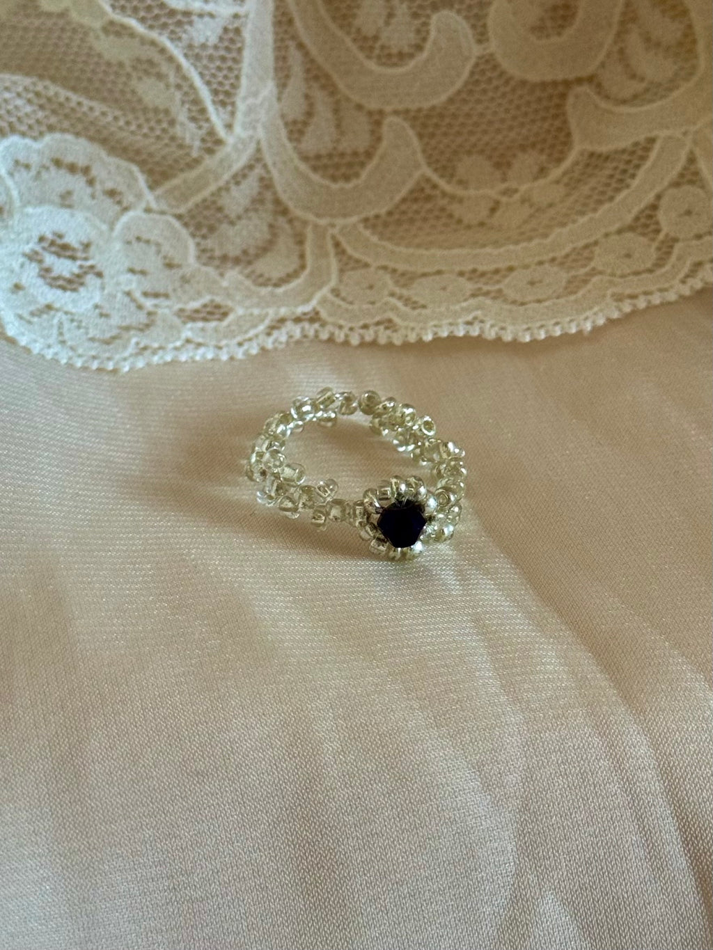 Halo Hand Beaded Ring