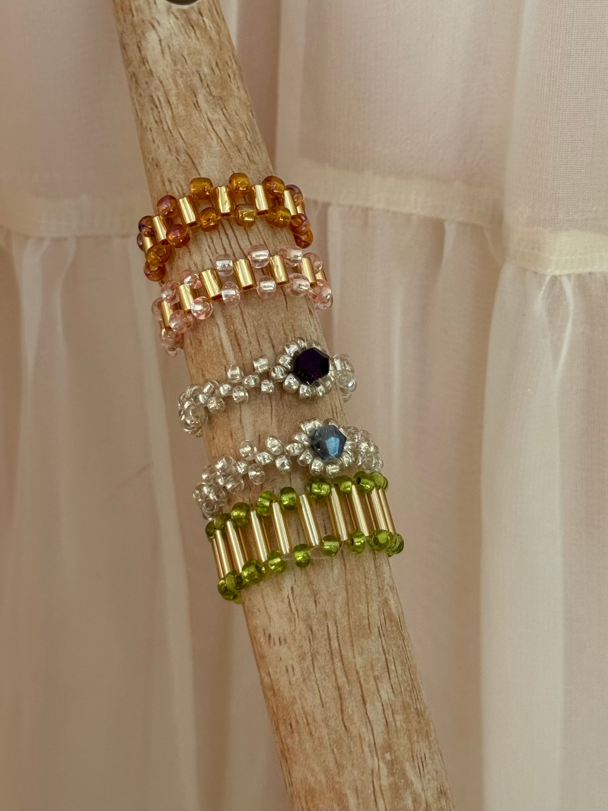 Halo Hand Beaded Ring