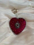 Misplaced Devotion Velvet Sacred Heart Bag Charm
