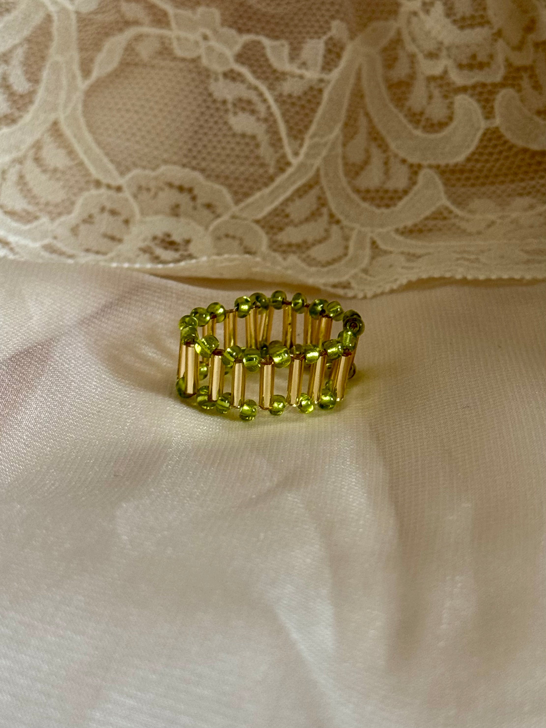Coronet Hand Beaded Ring
