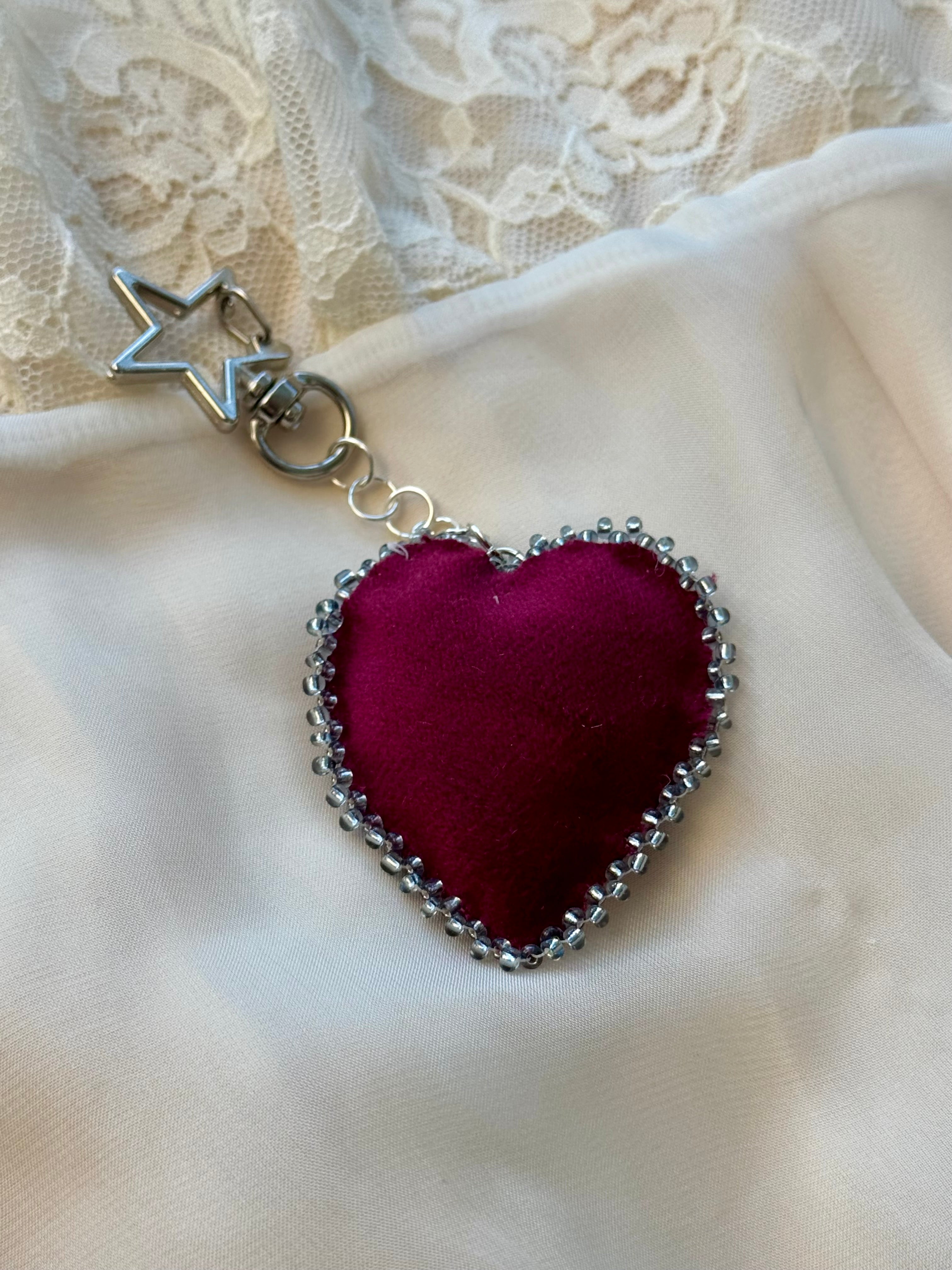Keeper of Secrets Velvet Sacred Heart Bag Charm